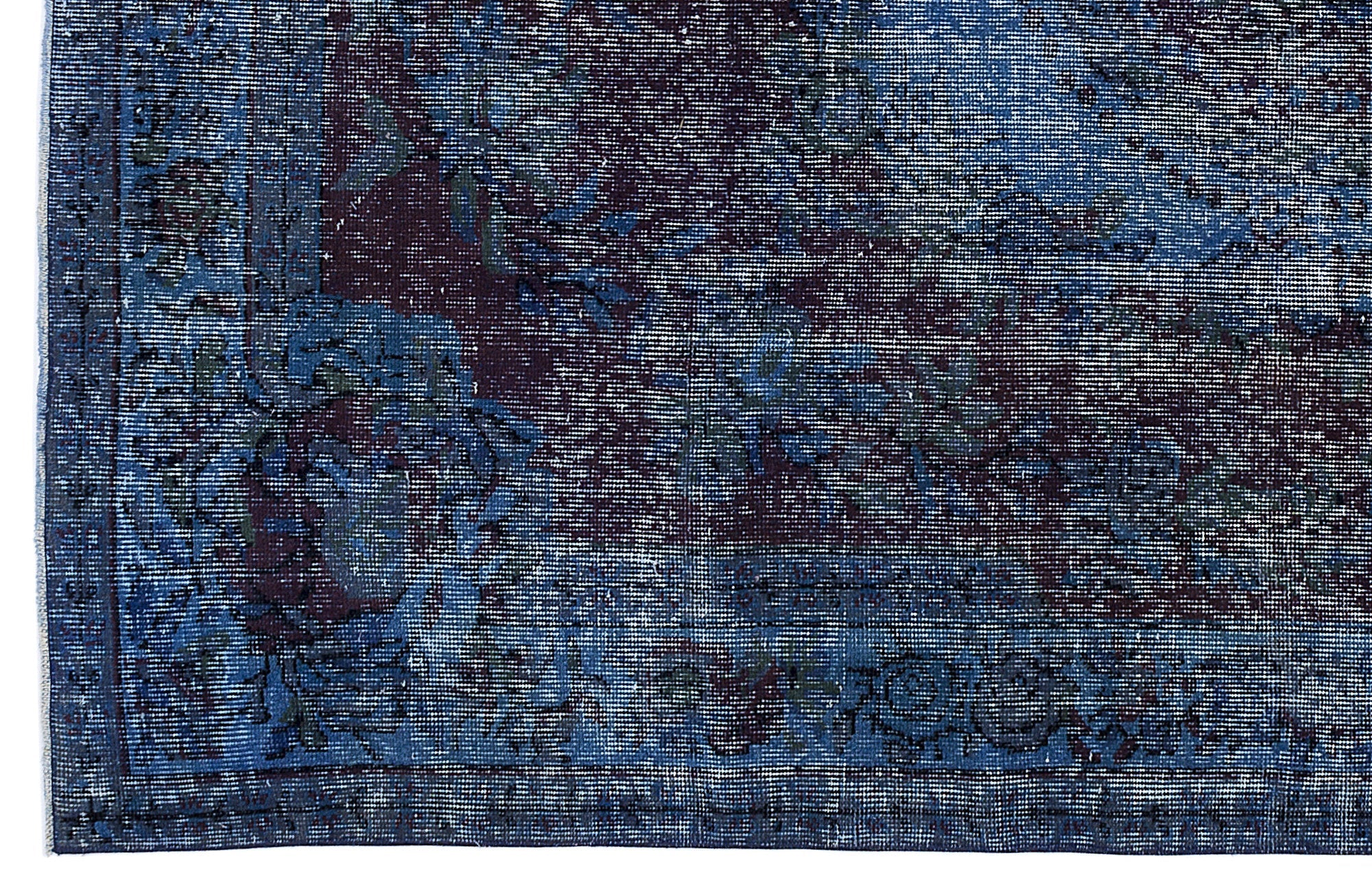 Atina Turquoise Vintage Wool Handmade Area Rug 5'11" x 9'5"