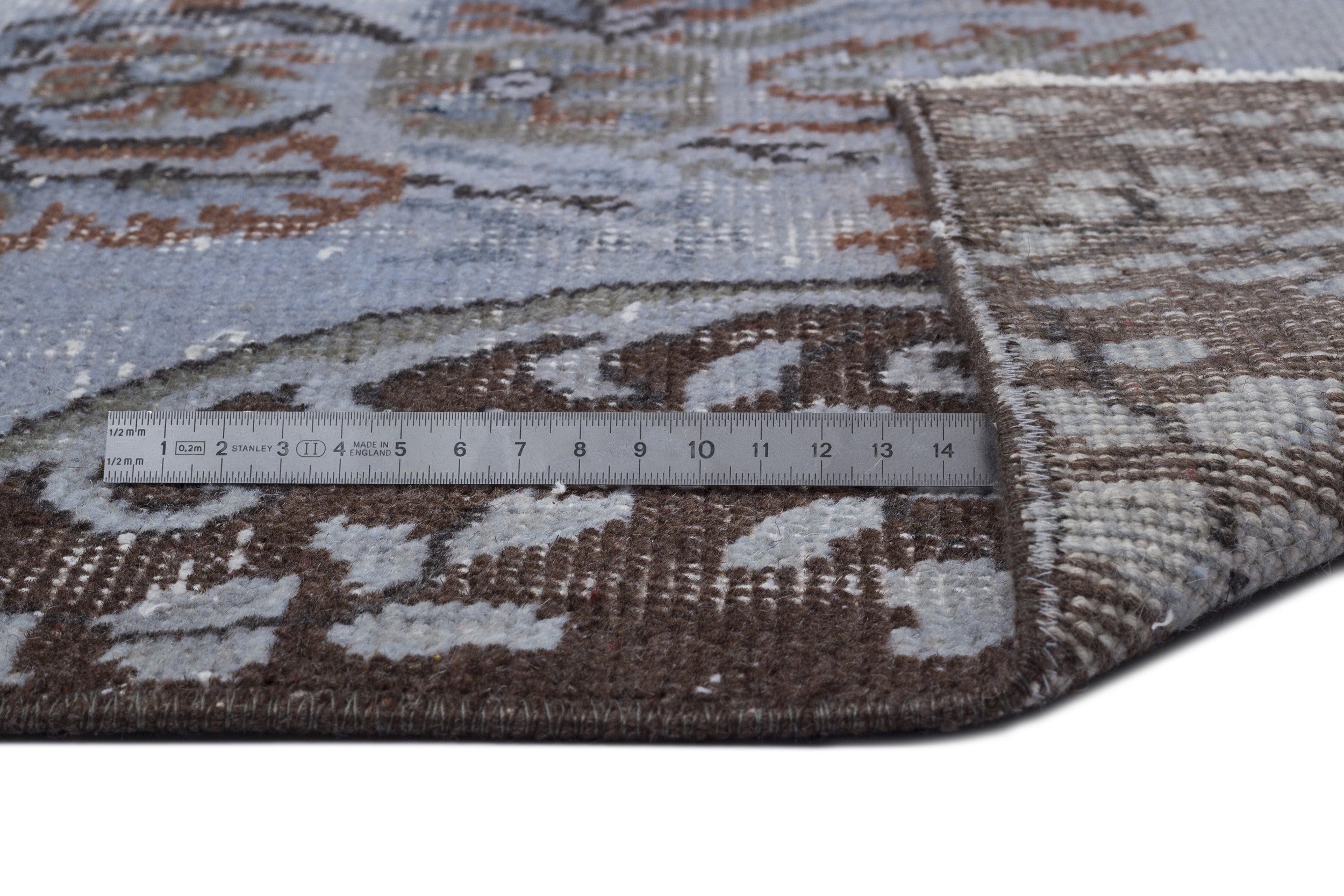 Atina Blue Vintage Wool Handmade Area Rug 5'7" x 10'0"