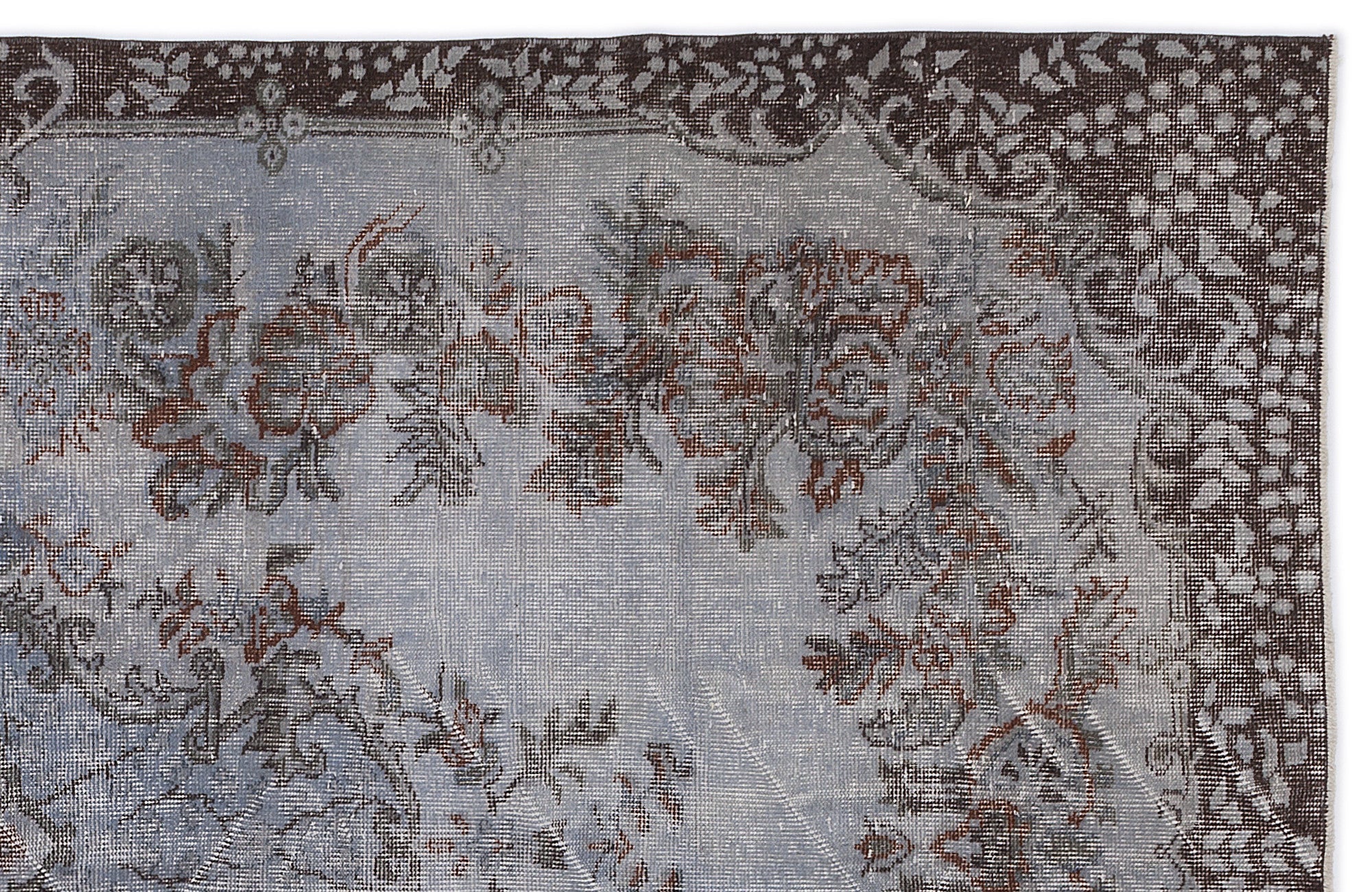 Atina Blue Vintage Wool Handmade Area Rug 5'7" x 10'0"