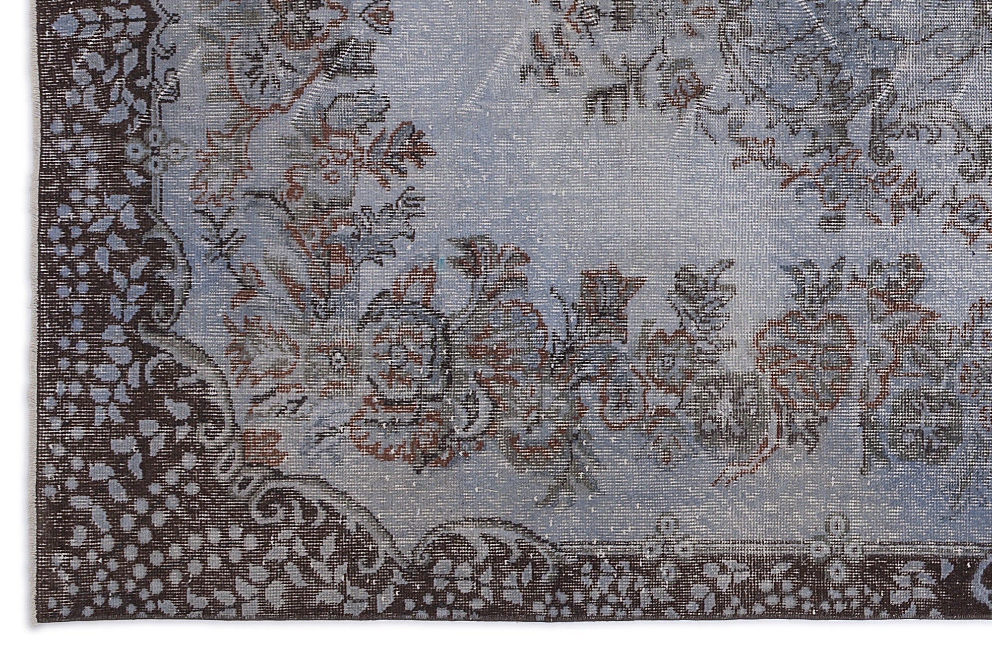 Atina Blue Vintage Wool Handmade Area Rug 5'7" x 10'0"