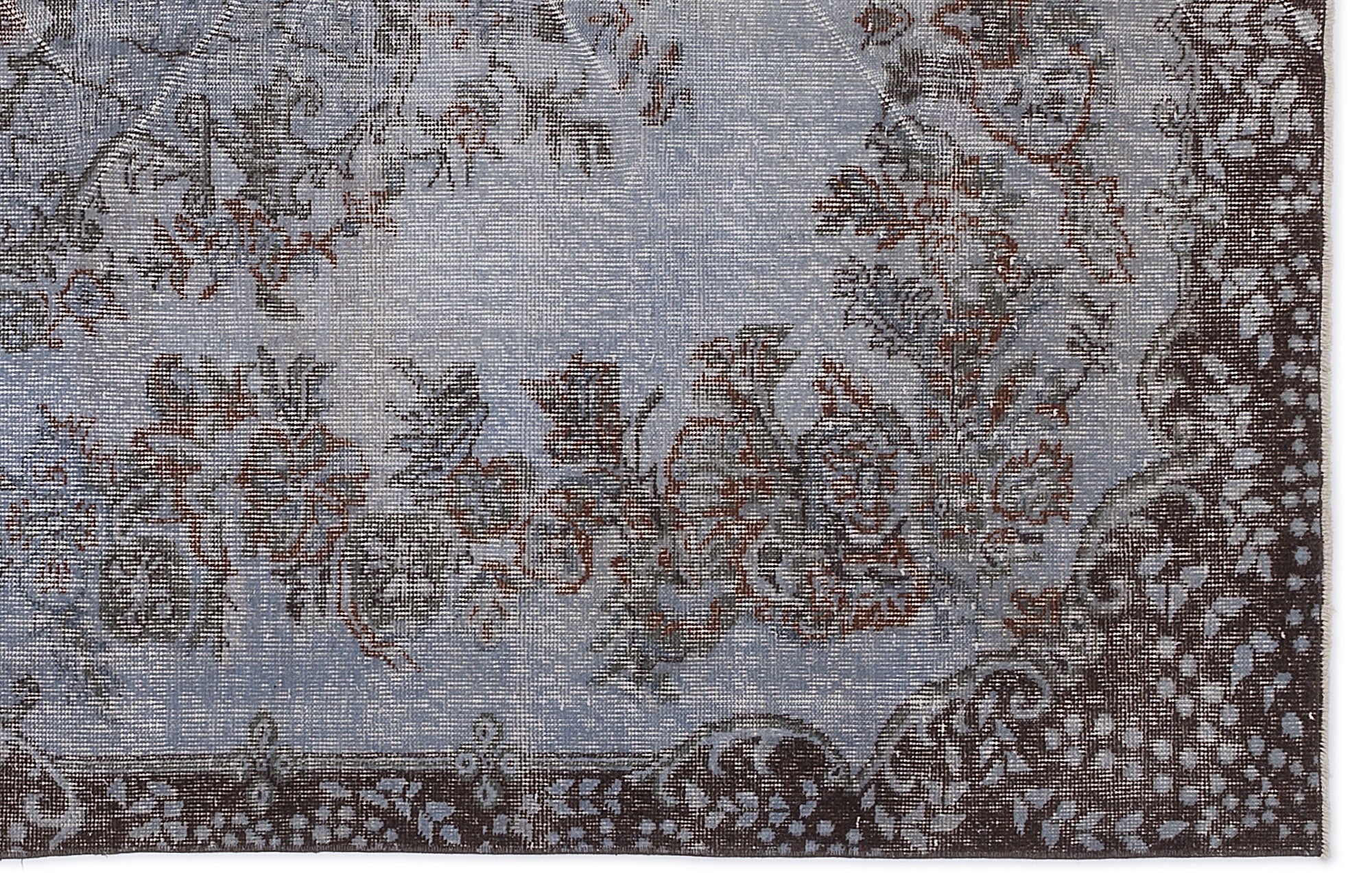 Atina Blue Vintage Wool Handmade Area Rug 5'7" x 10'0"