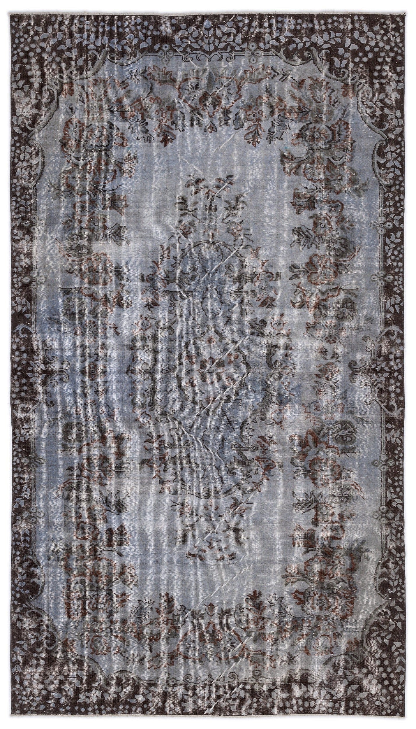 Atina Blue Vintage Wool Handmade Area Rug 5'7" x 10'0"