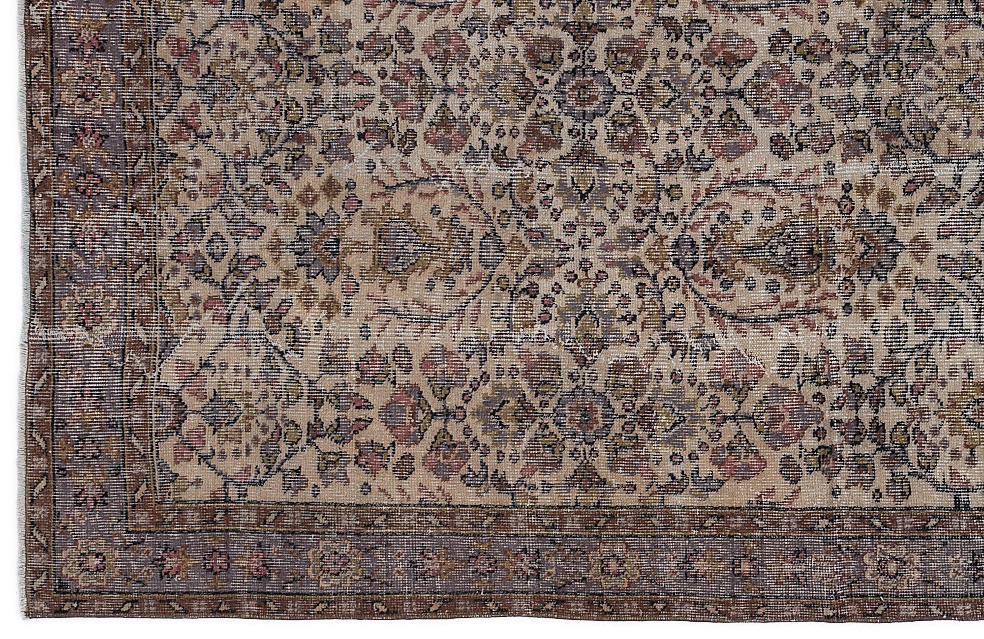 Atina Grey Vintage Wool Handmade Area Rug 5'2" x 8'10"