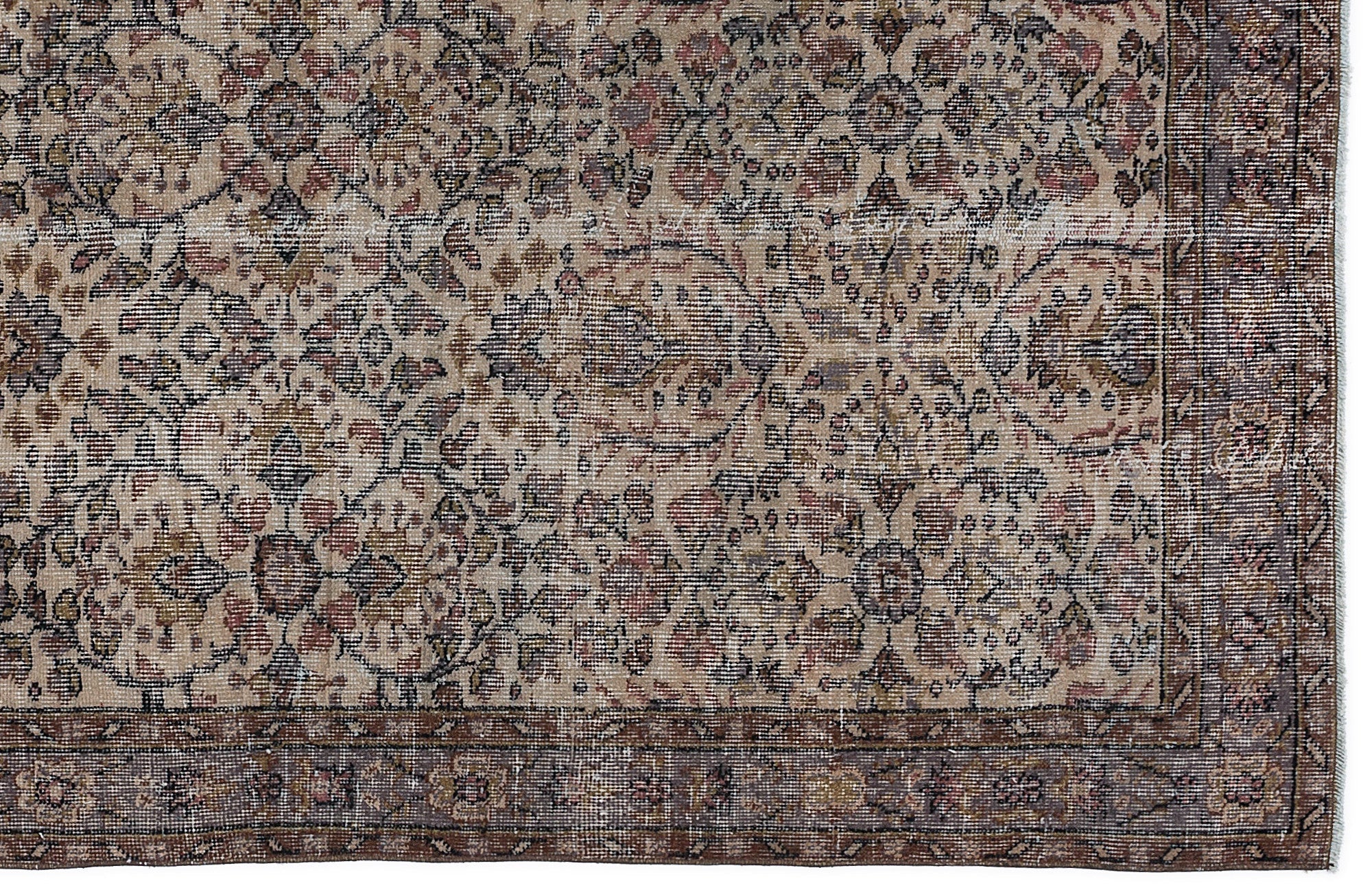 Atina Grey Vintage Wool Handmade Area Rug 5'2" x 8'10"