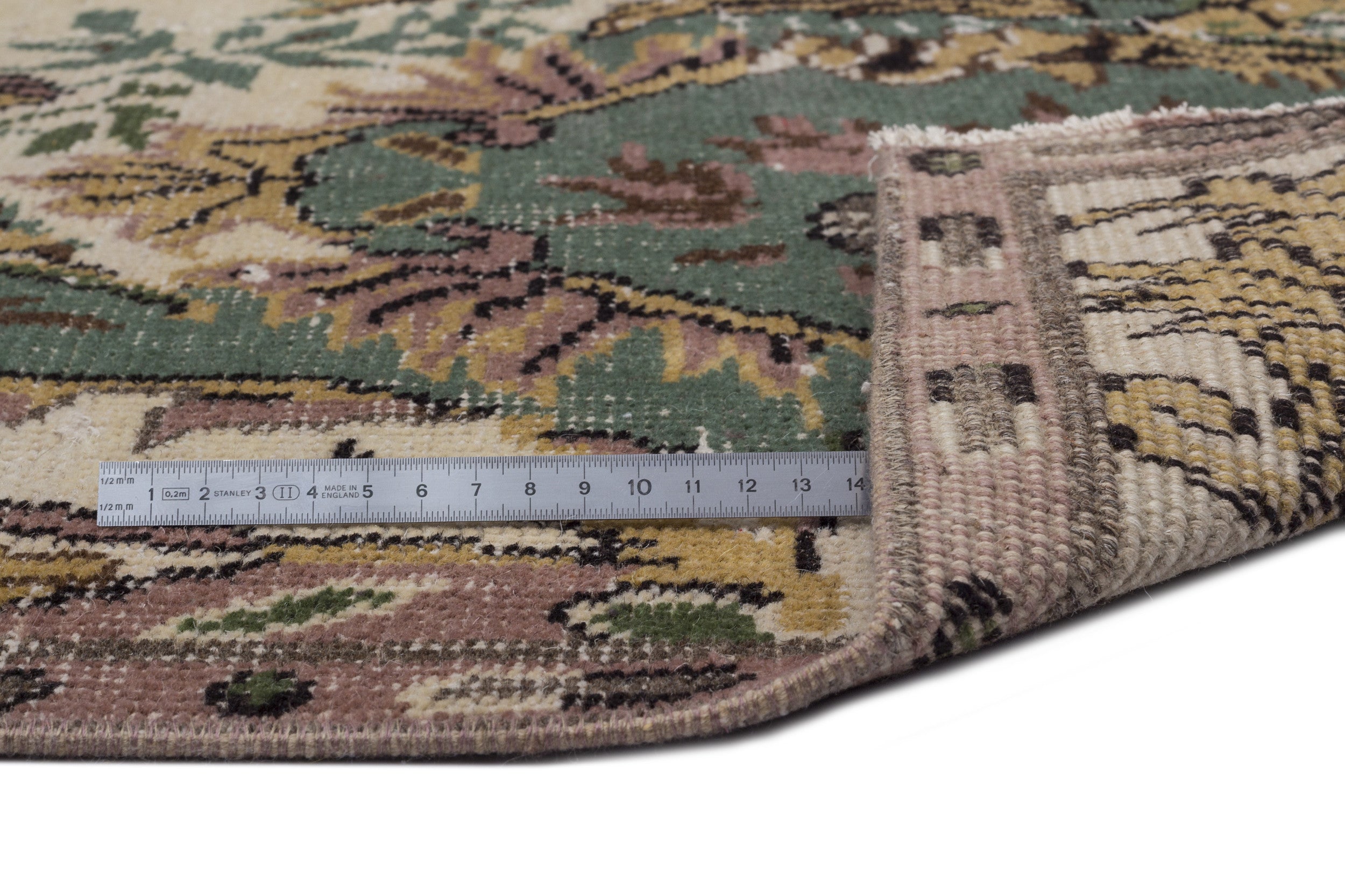 Atina 8583 Beige Vintage Wool Handmade Area Rug 5'6" x 9'5"