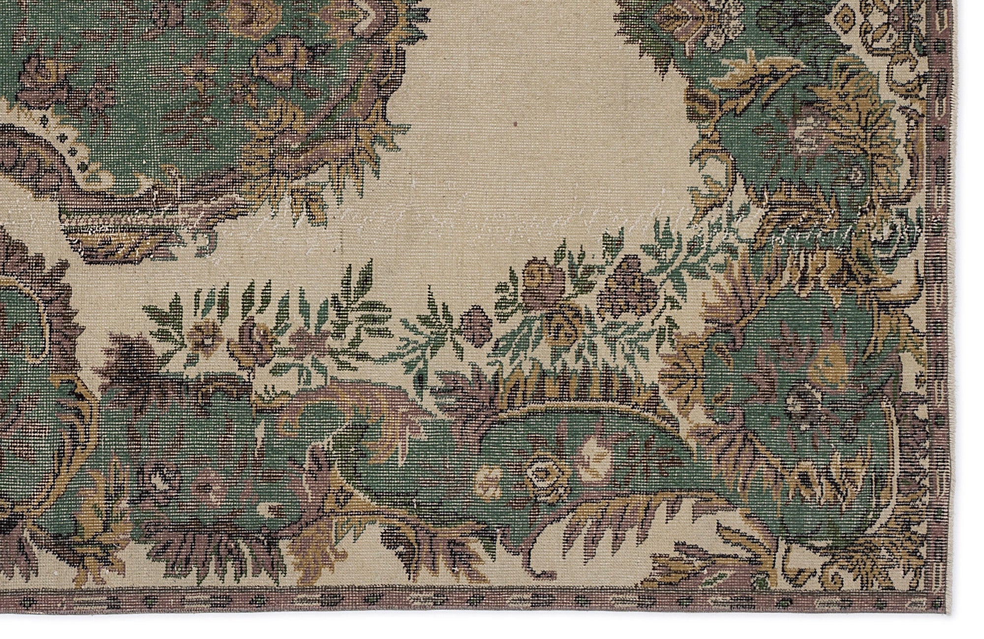 Atina 8583 Beige Vintage Wool Handmade Area Rug 5'6" x 9'5"