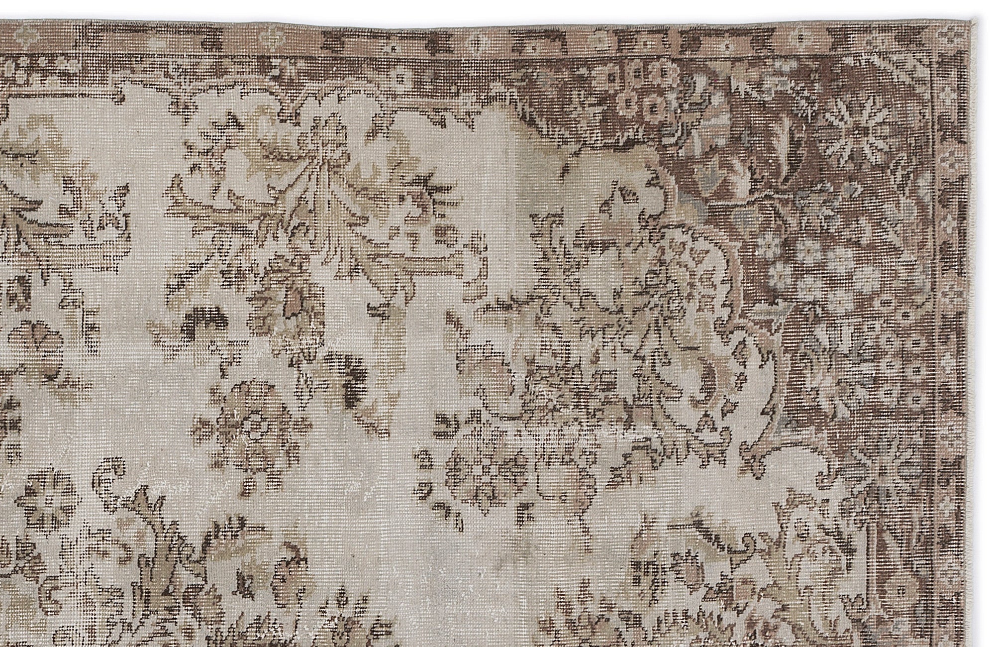 Atina 8588 Beige Vintage Wool Handmade Area Rug 4'4" x 12'8"