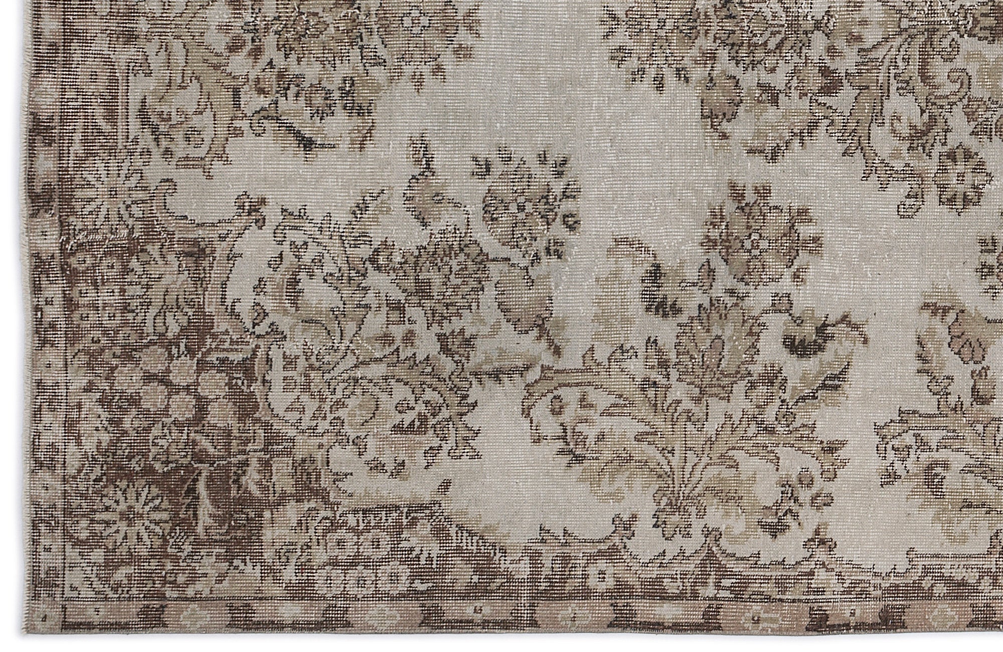 Atina 8588 Beige Vintage Wool Handmade Area Rug 4'4" x 12'8"