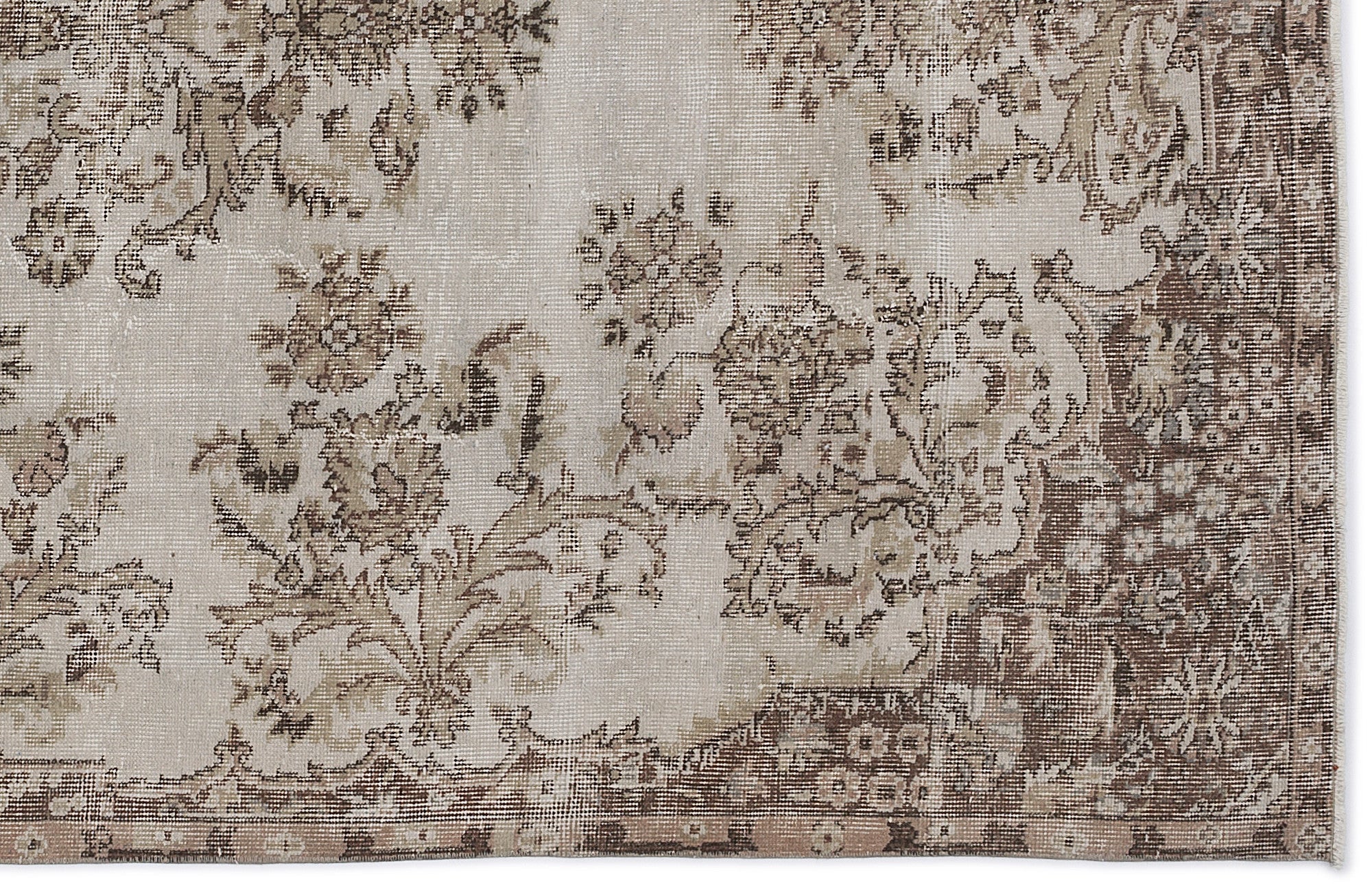Atina 8588 Beige Vintage Wool Handmade Area Rug 4'4" x 12'8"