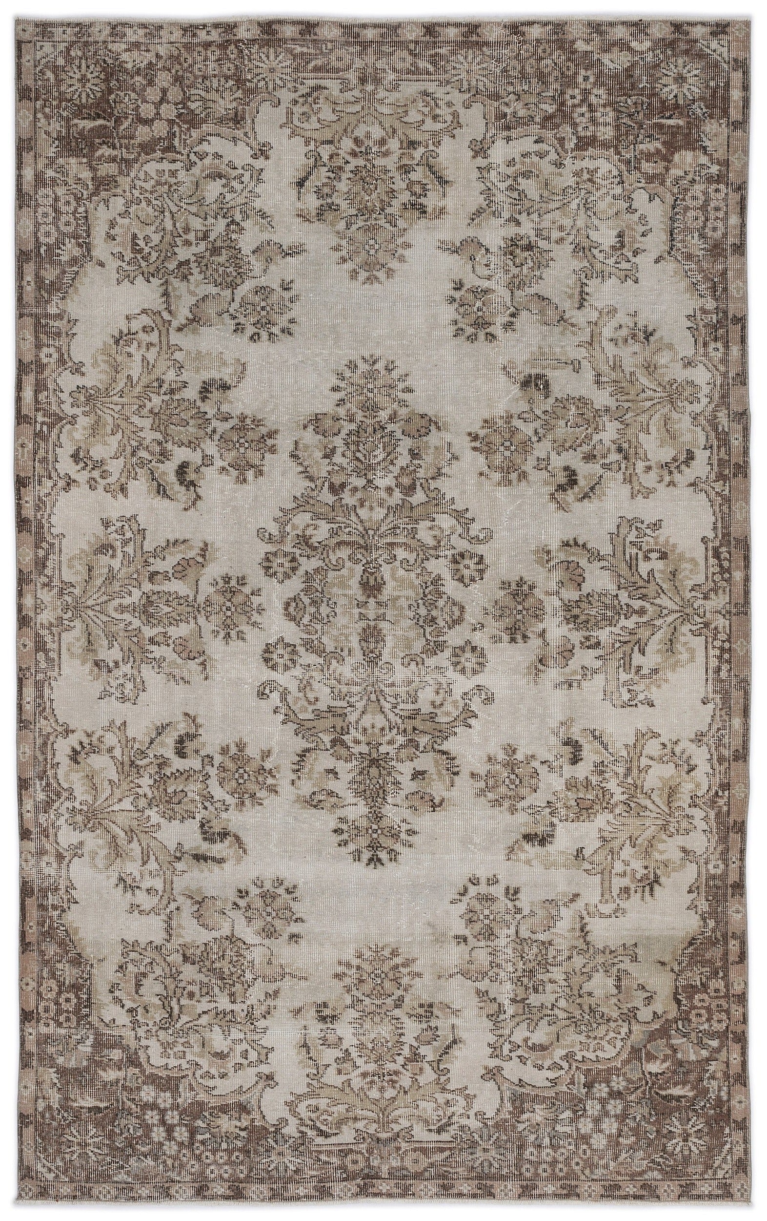 Atina 8588 Beige Vintage Wool Handmade Area Rug 4'4" x 12'8"
