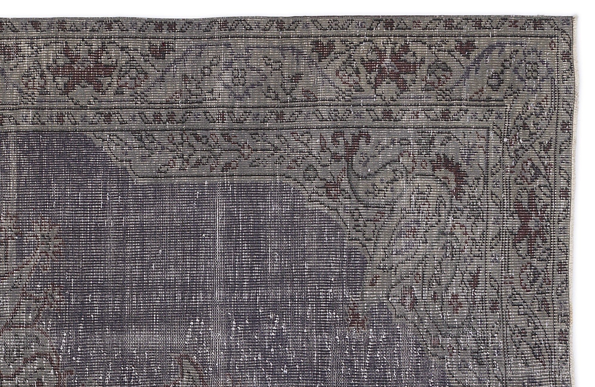 Atina Grey Vintage Wool Handmade Area Rug 6'3" x 10'0"
