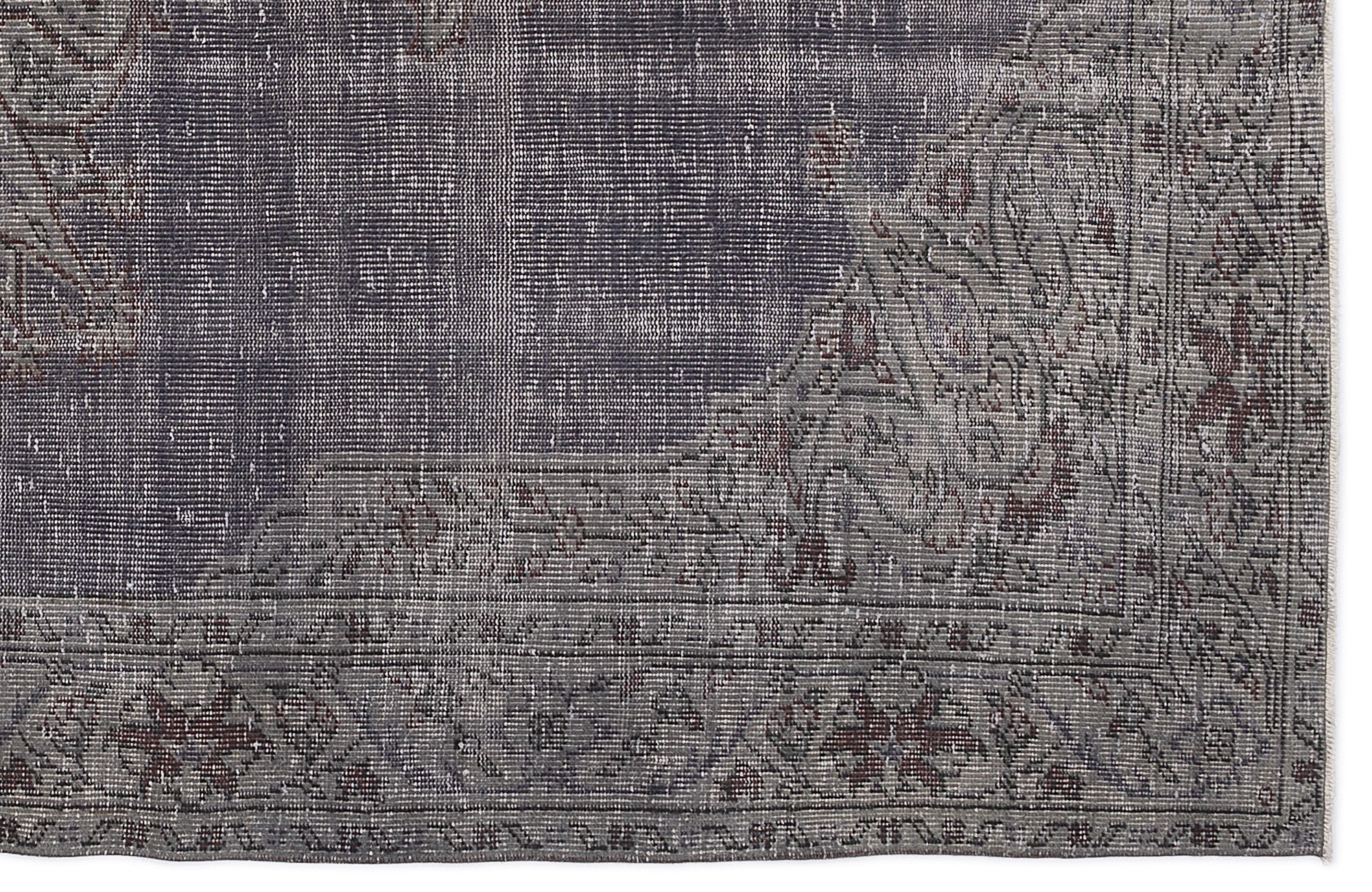 Atina Grey Vintage Wool Handmade Area Rug 6'3" x 10'0"