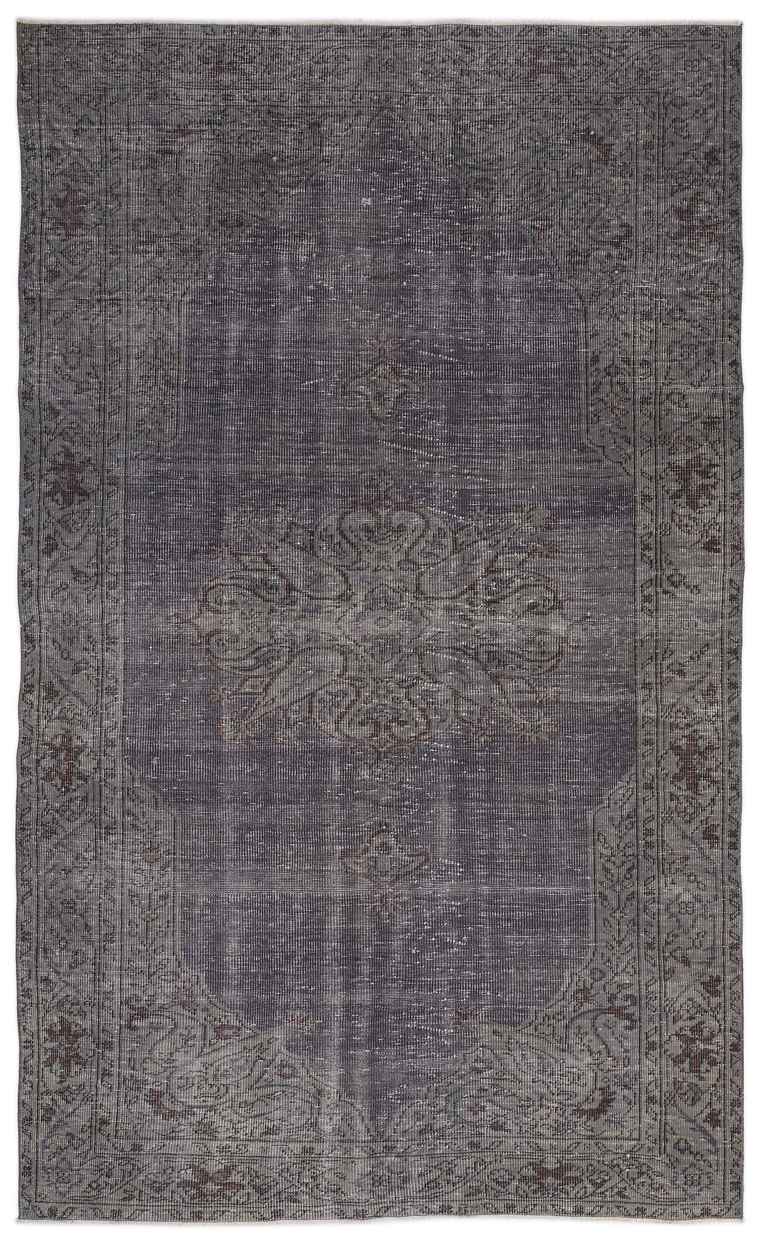 Atina Grey Vintage Wool Handmade Area Rug 6'3" x 10'0"