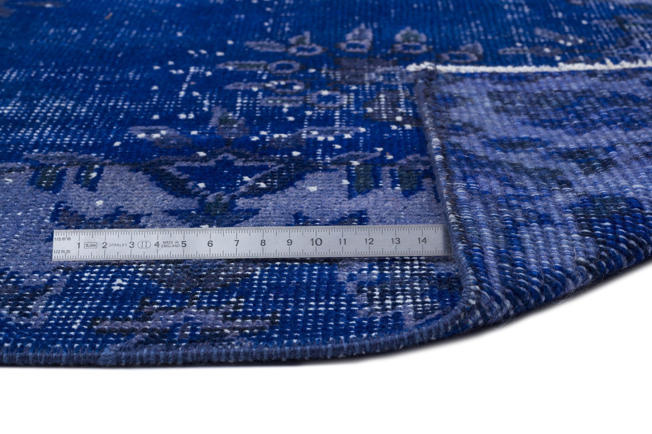 Atina Blue Vintage Wool Handmade Area Rug 5'7" x 9'3"