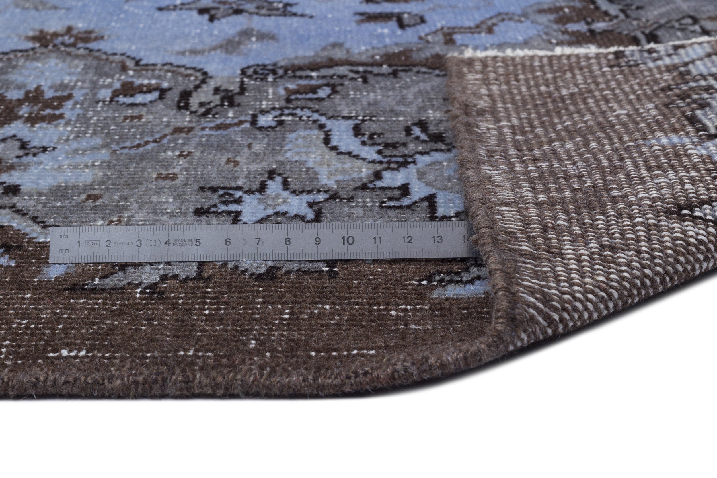 Atina Blue Vintage Wool Handmade Area Rug 5'5" x 9'1"