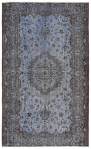 Atina Blue Vintage Wool Handmade Area Rug 5'5" x 9'1"