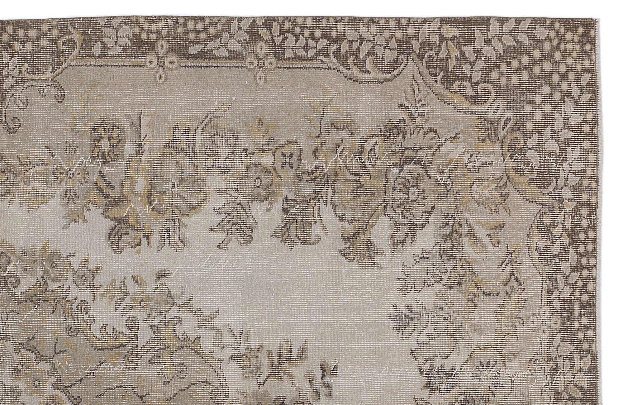 Atina Beige Vintage Wool Handmade Area Rug 5'9" x 9'1"