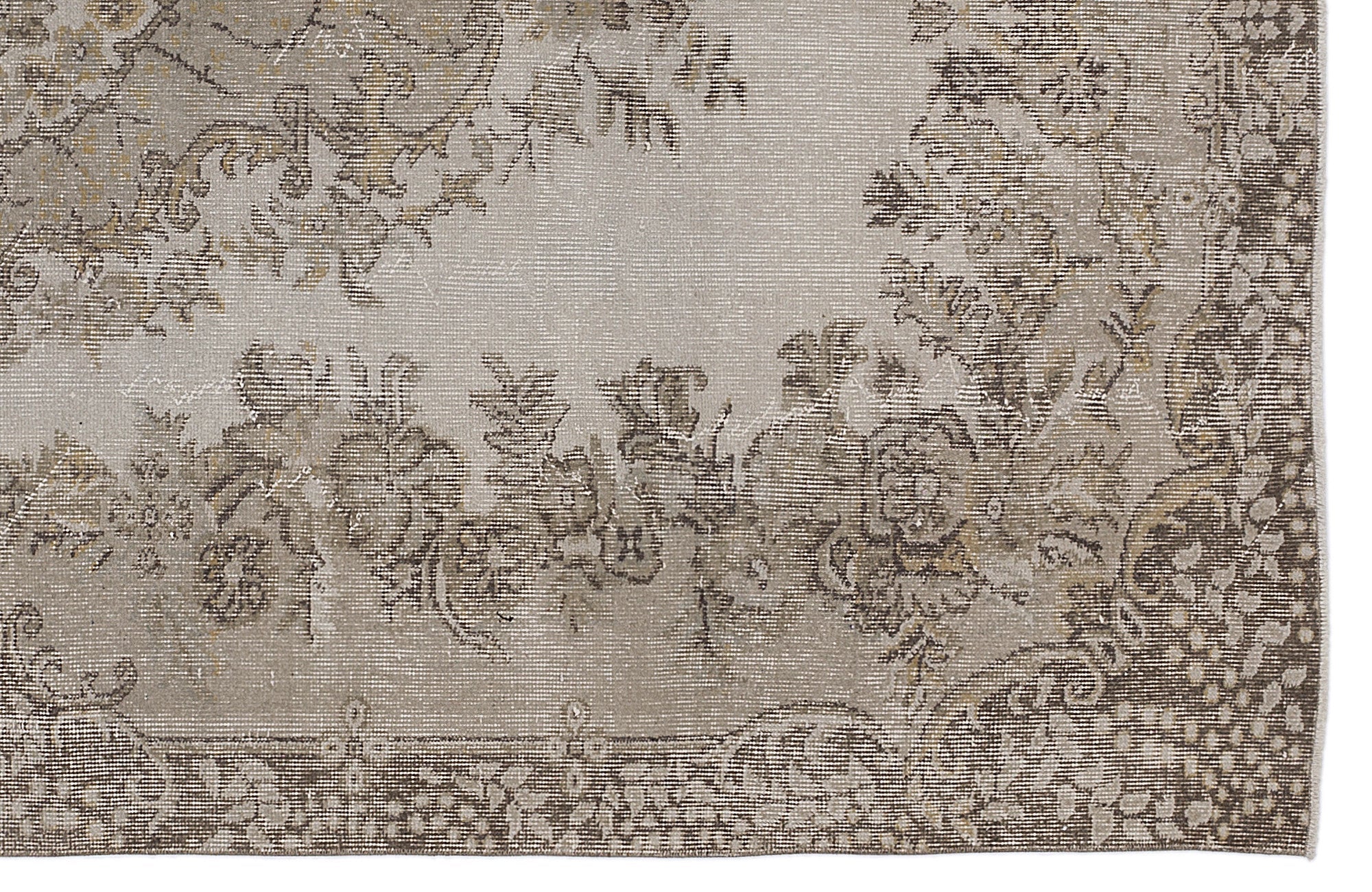 Atina Beige Vintage Wool Handmade Area Rug 5'9" x 9'1"