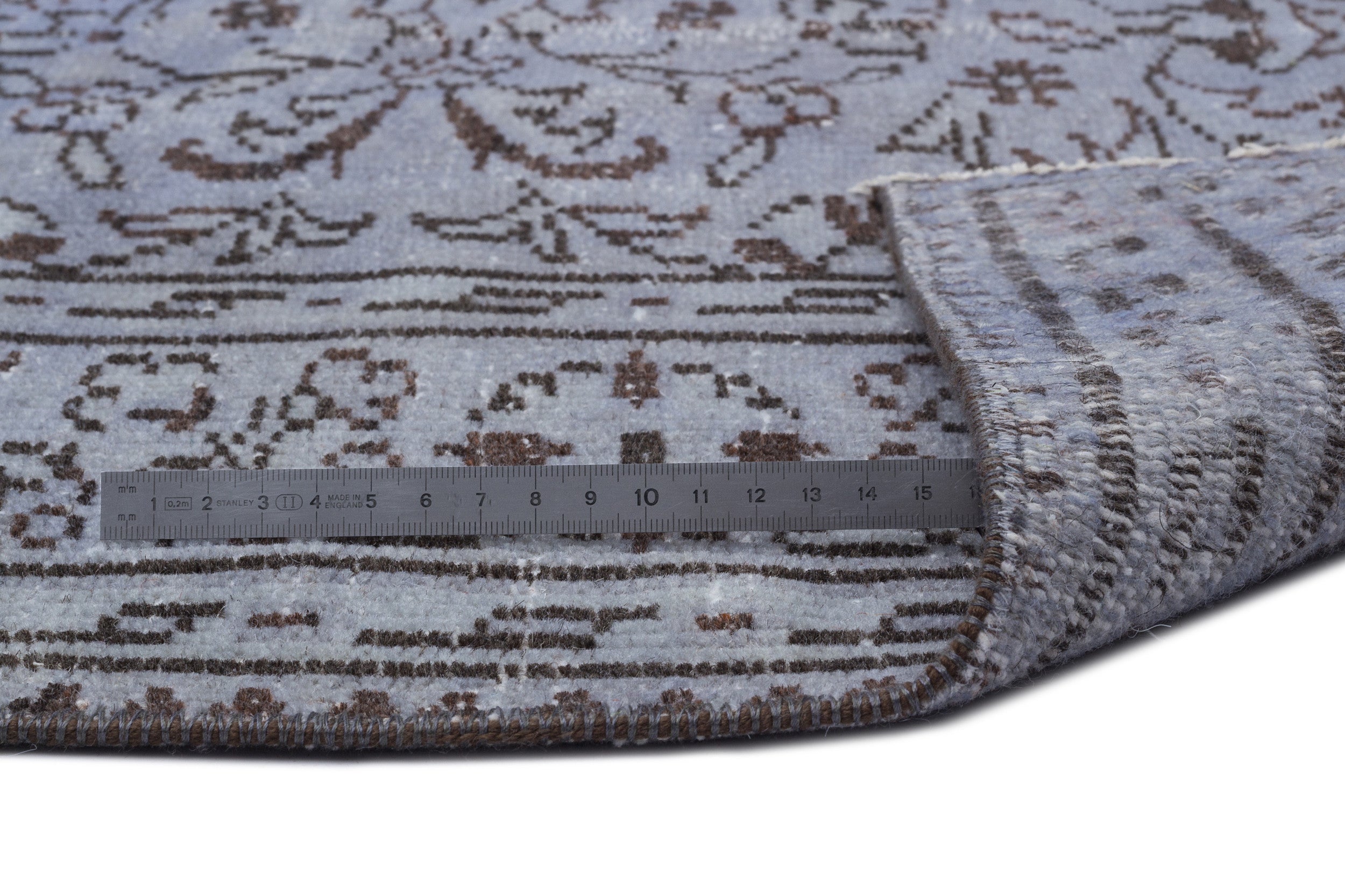 Atina 8671 Blue Vintage Wool Handmade Area Rug 5'9" x 8'11"