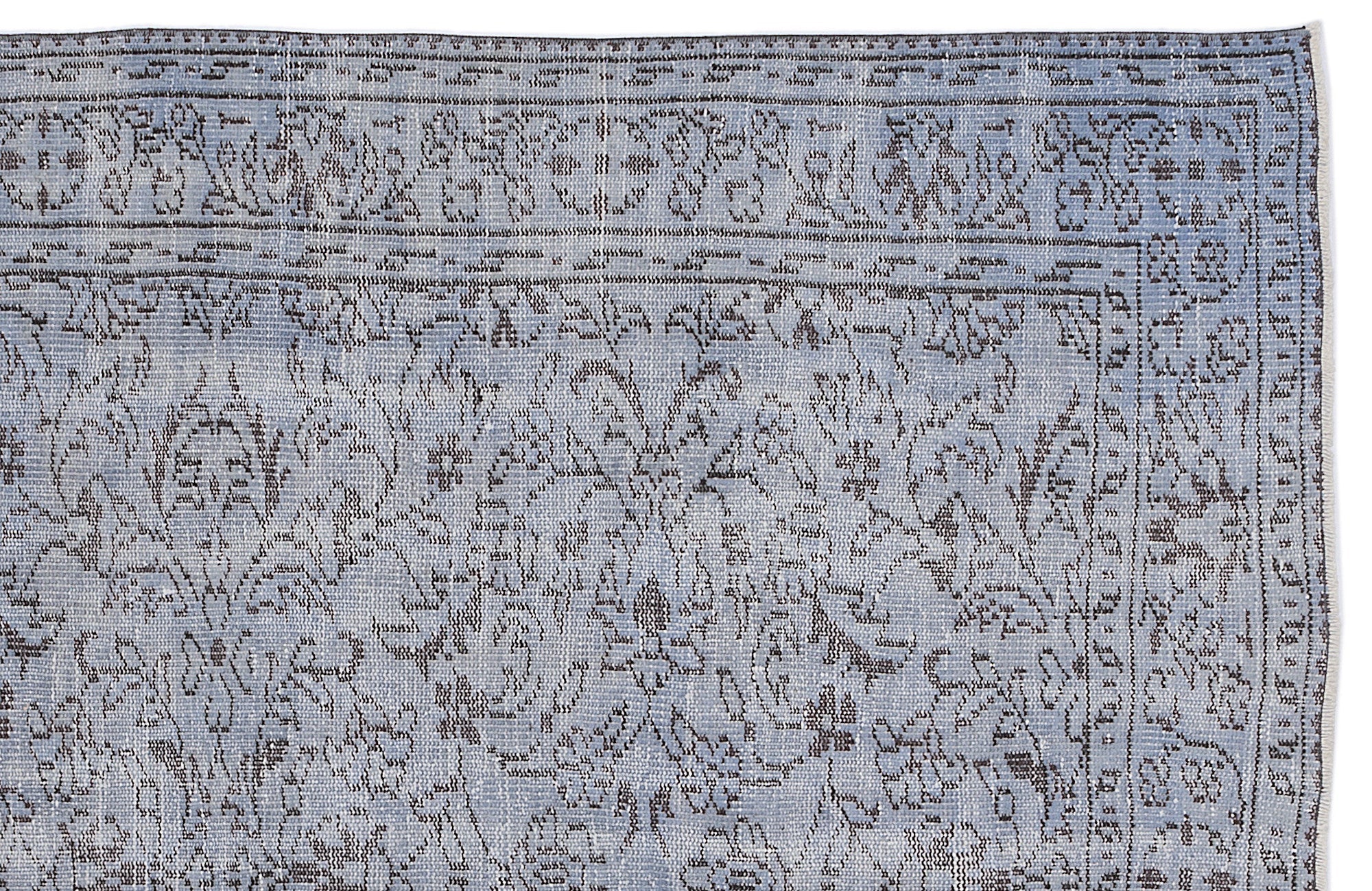 Atina 8671 Blue Vintage Wool Handmade Area Rug 5'9" x 8'11"