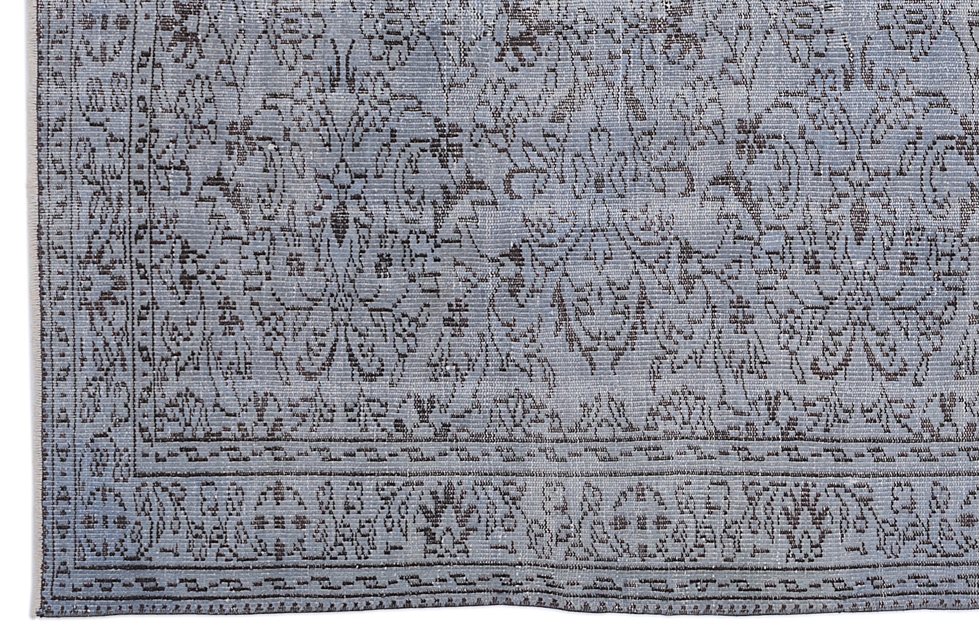 Atina 8671 Blue Vintage Wool Handmade Area Rug 5'9" x 8'11"