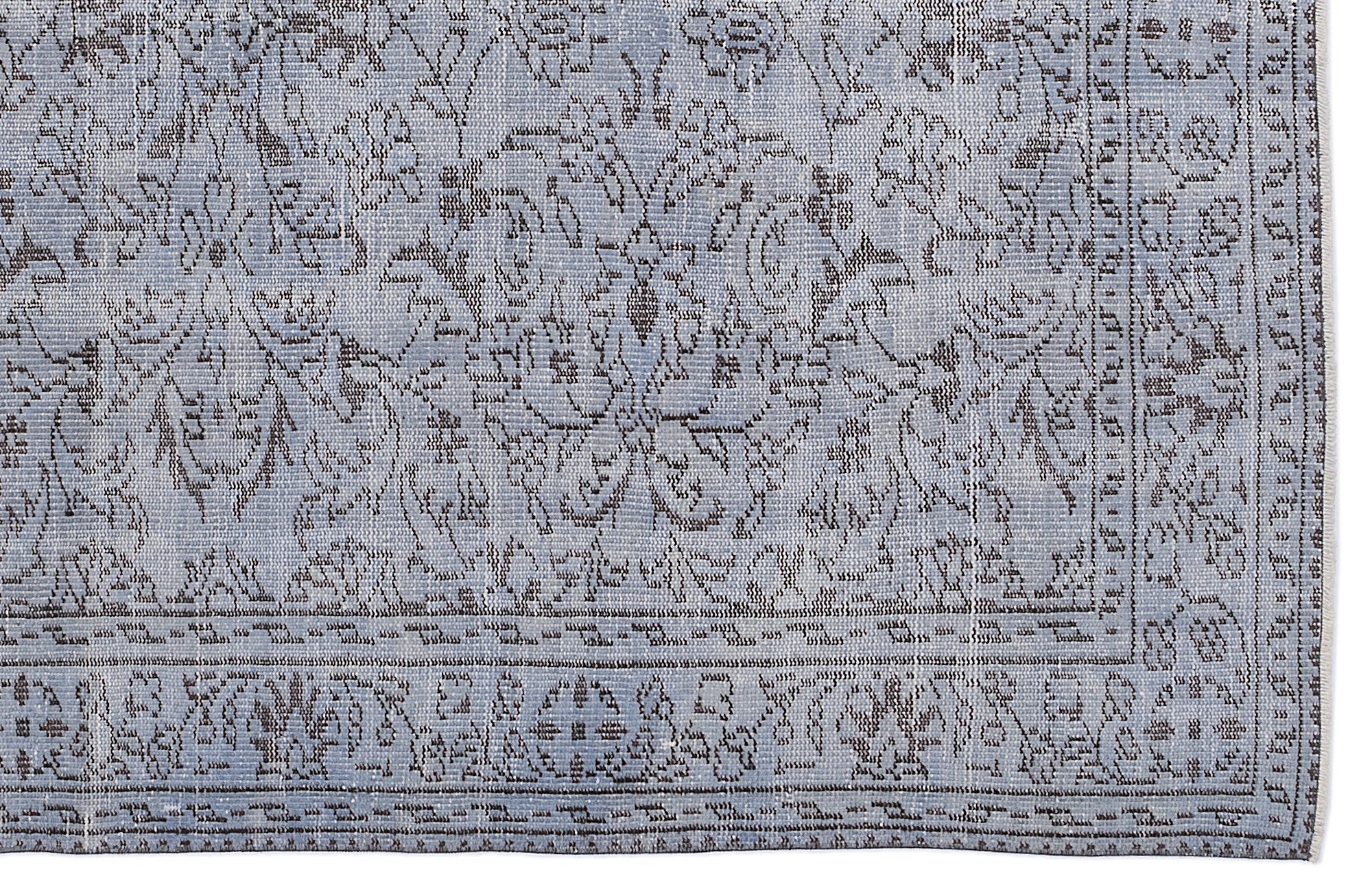 Atina 8671 Blue Vintage Wool Handmade Area Rug 5'9" x 8'11"
