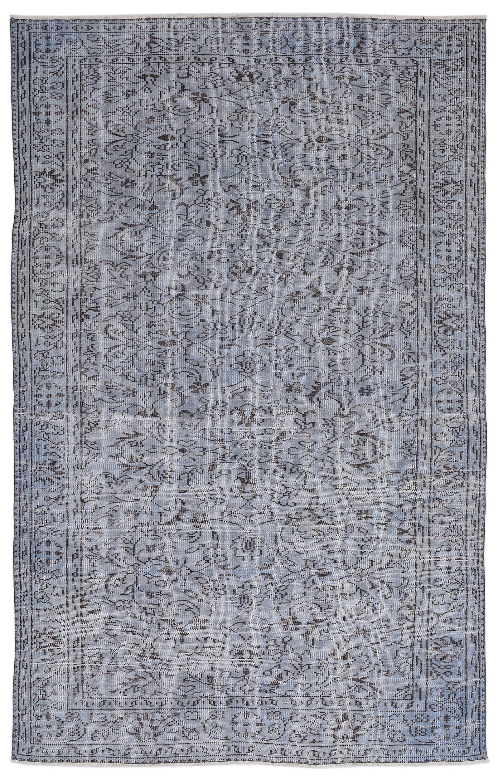 Atina 8671 Blue Vintage Wool Handmade Area Rug 5'9" x 8'11"