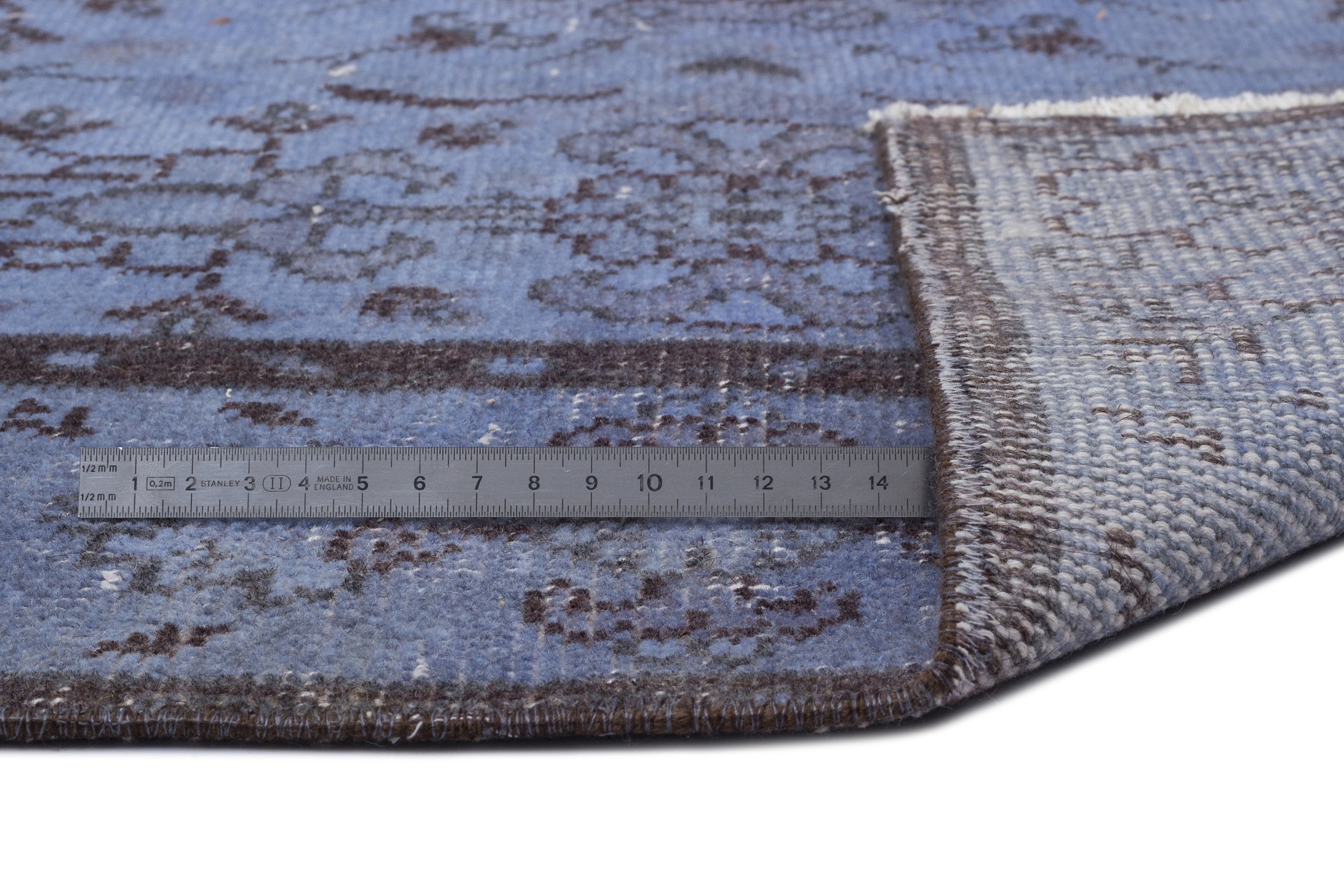 Atina Blue Vintage Wool Handmade Area Rug 6'0" x 9'5"