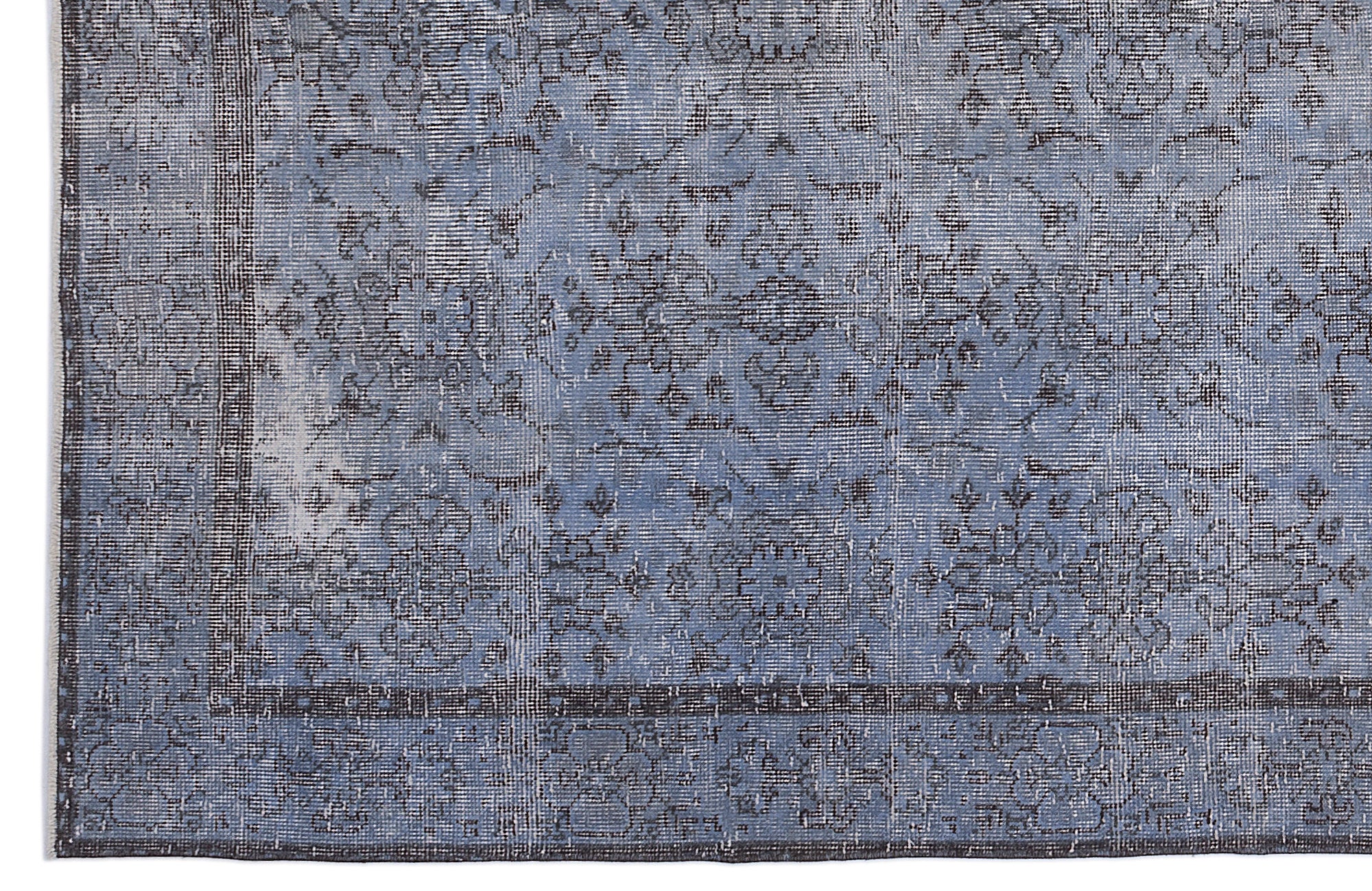 Atina Blue Vintage Wool Handmade Area Rug 6'0" x 9'5"