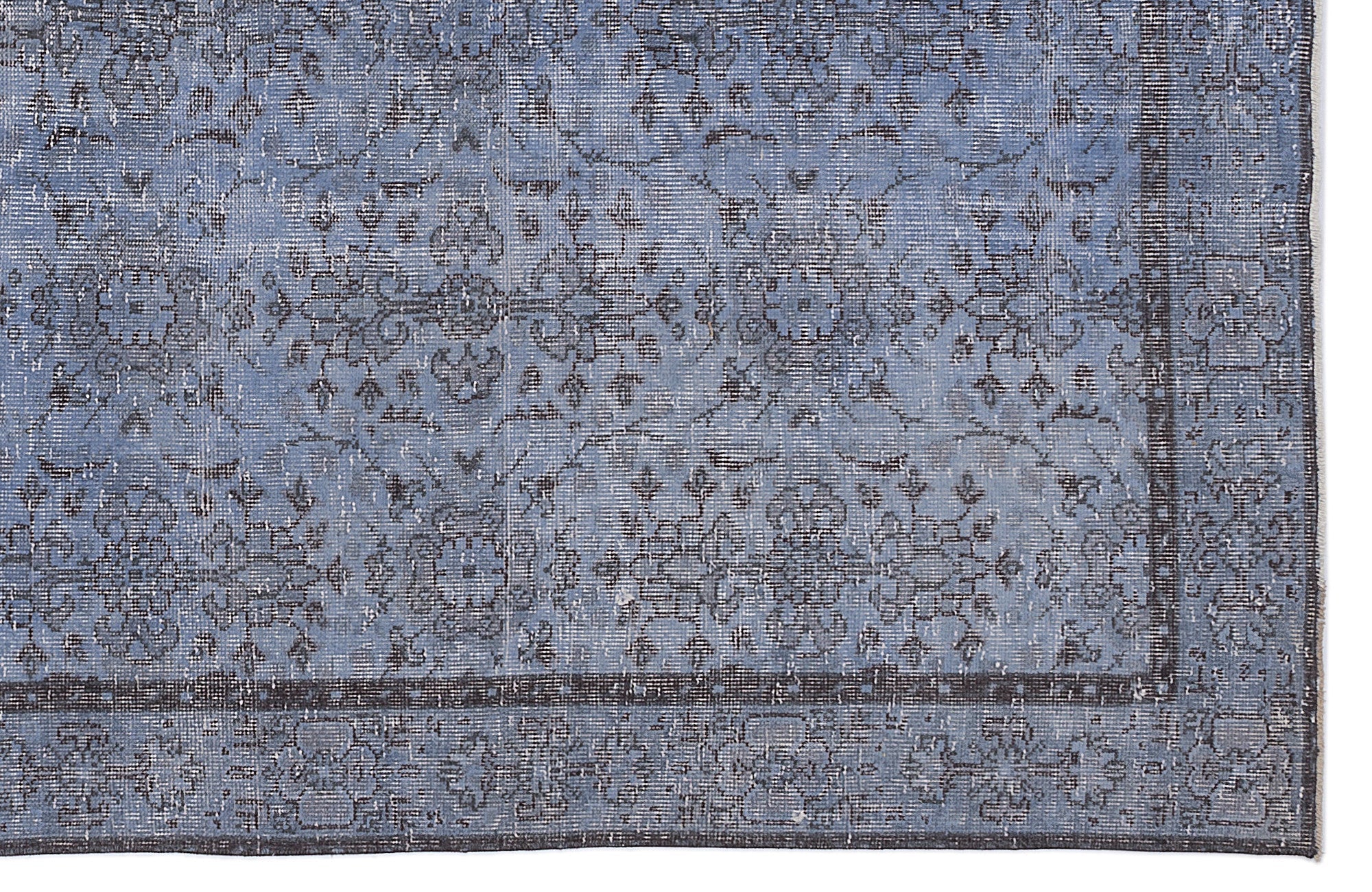 Atina Blue Vintage Wool Handmade Area Rug 6'0" x 9'5"