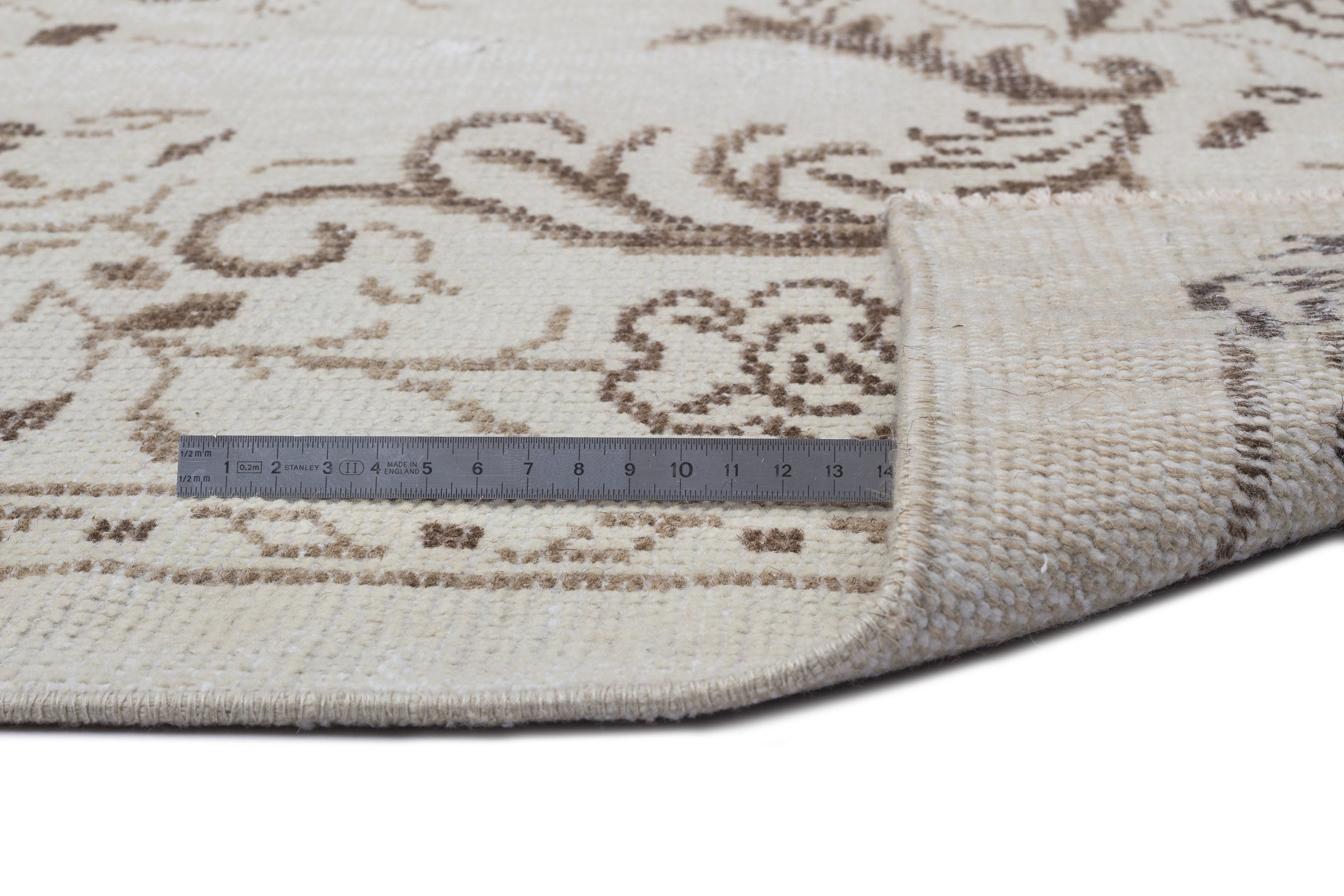 Atina 8692 Beige Vintage Wool Handmade Area Rug 5'2" x 8'11"