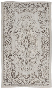 Atina 8692 Beige Vintage Wool Handmade Area Rug 5'2" x 8'11"