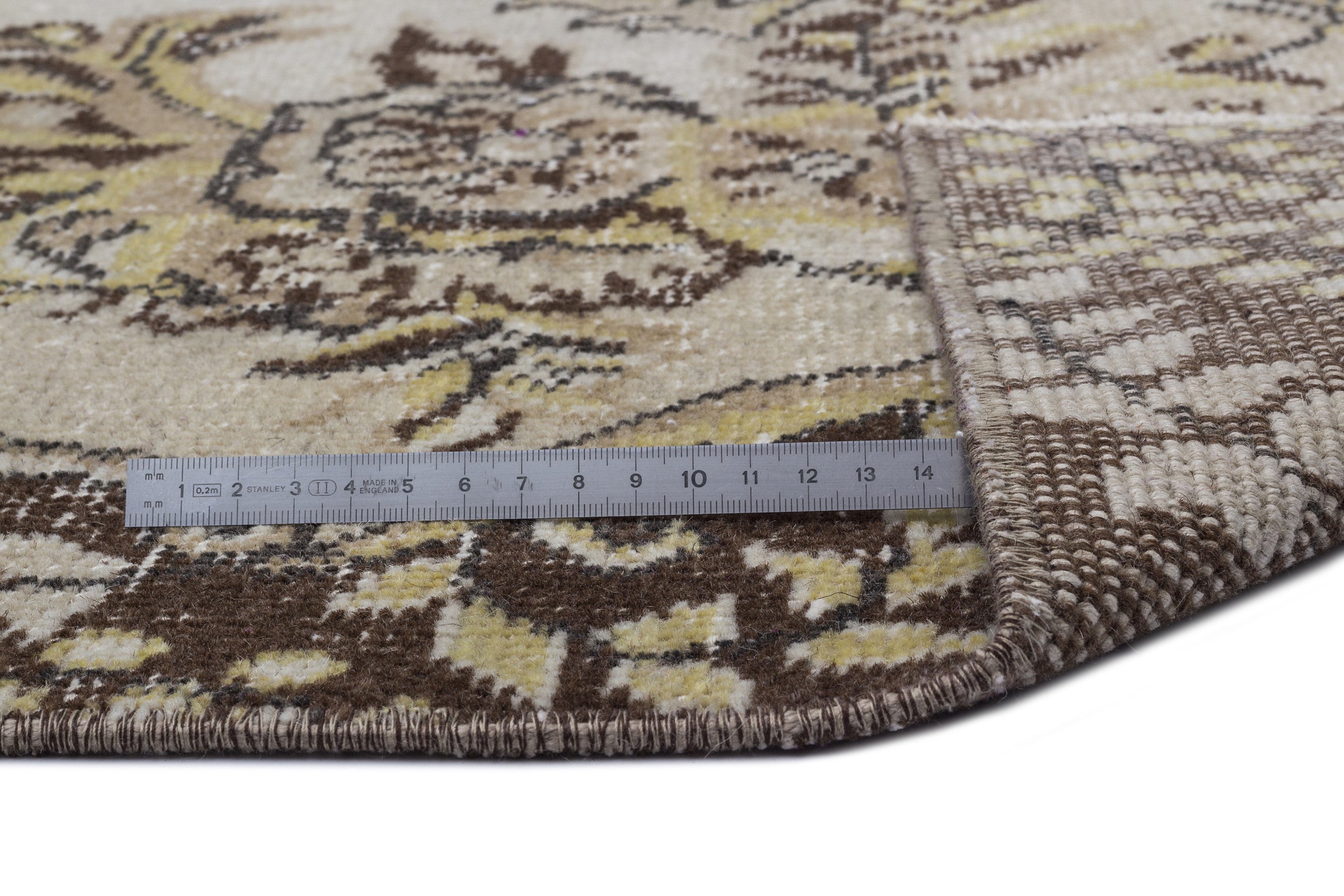 Atina 8695 Beige Vintage Wool Handmade Area Rug 5'5" x 9'5"