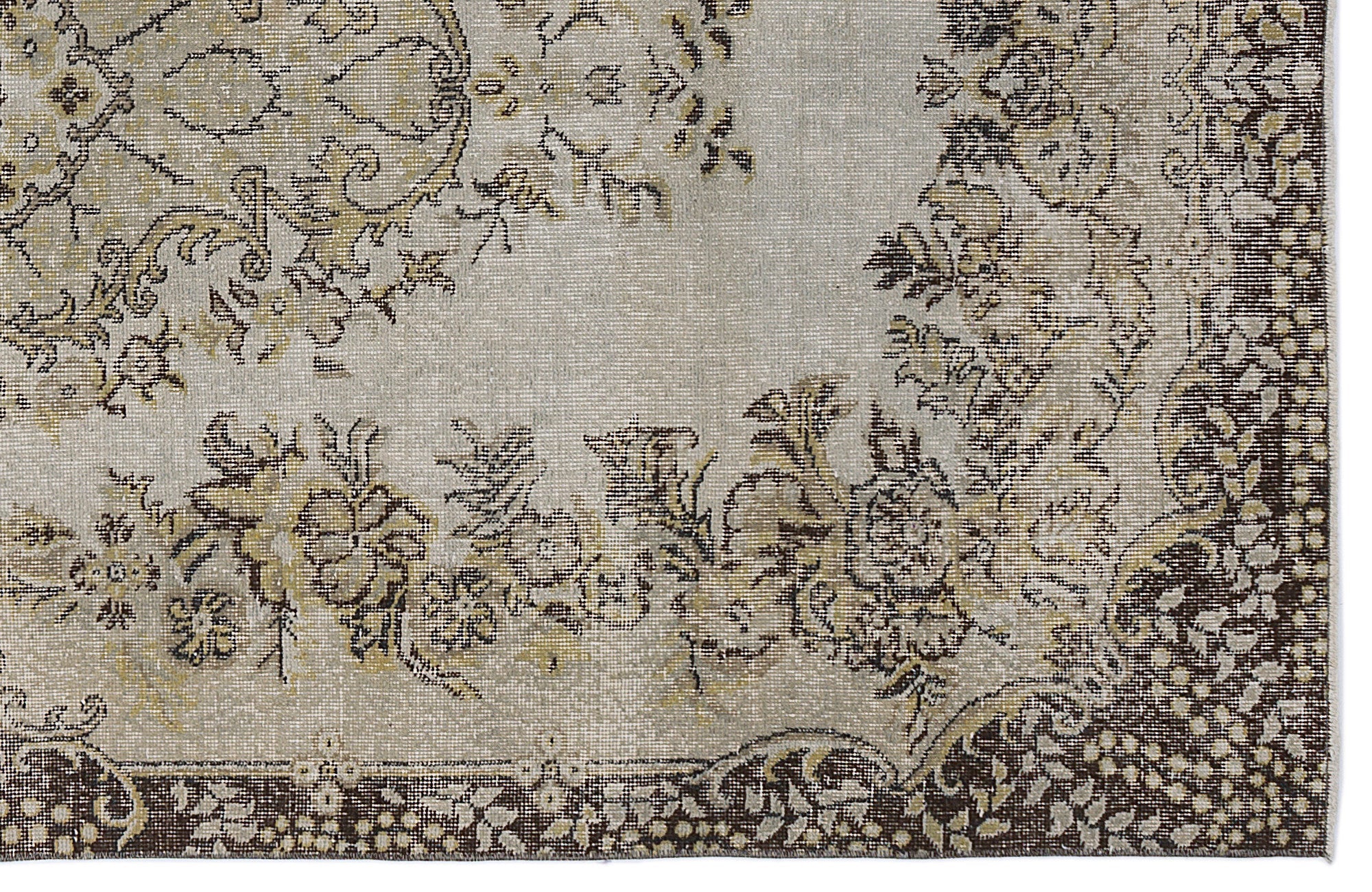Atina 8695 Beige Vintage Wool Handmade Area Rug 5'5" x 9'5"
