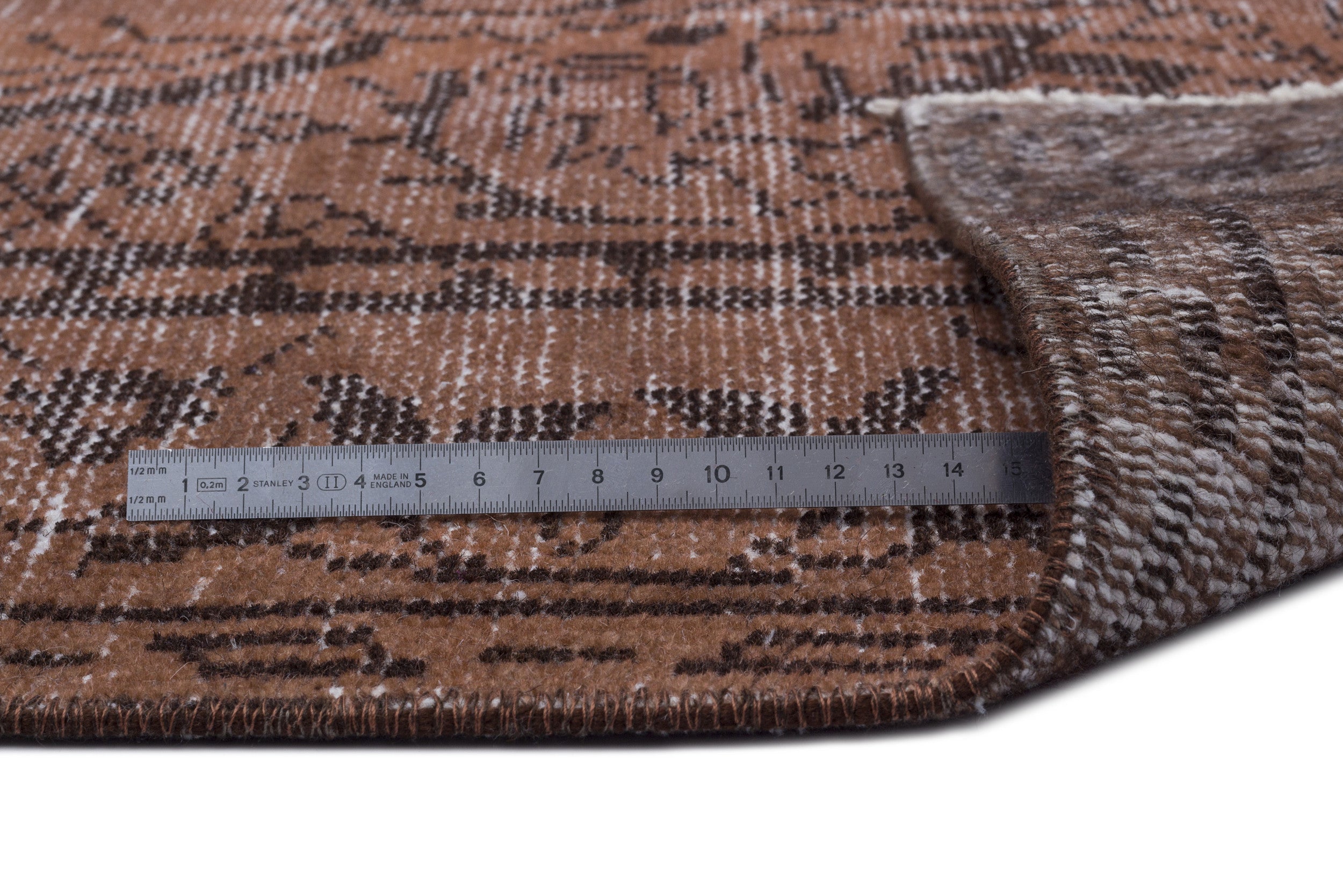 Atina Brown Vintage Wool Handmade Area Rug 5'6" x 9'7"
