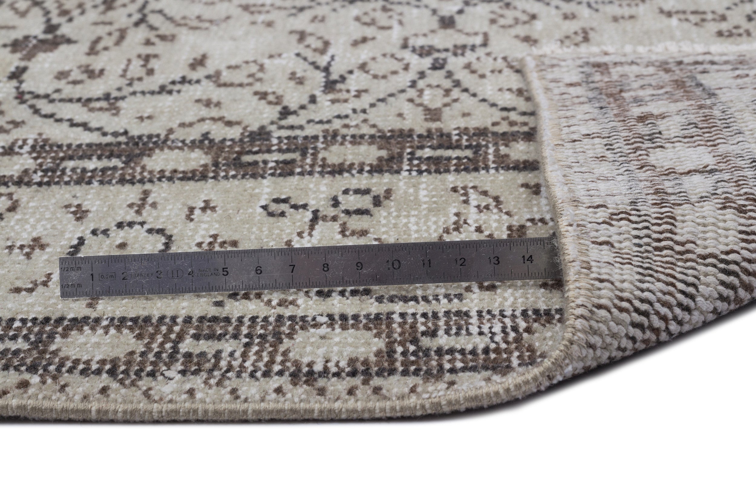 Atina 8702 Beige Vintage Wool Handmade Area Rug 5'5" x 9'0"