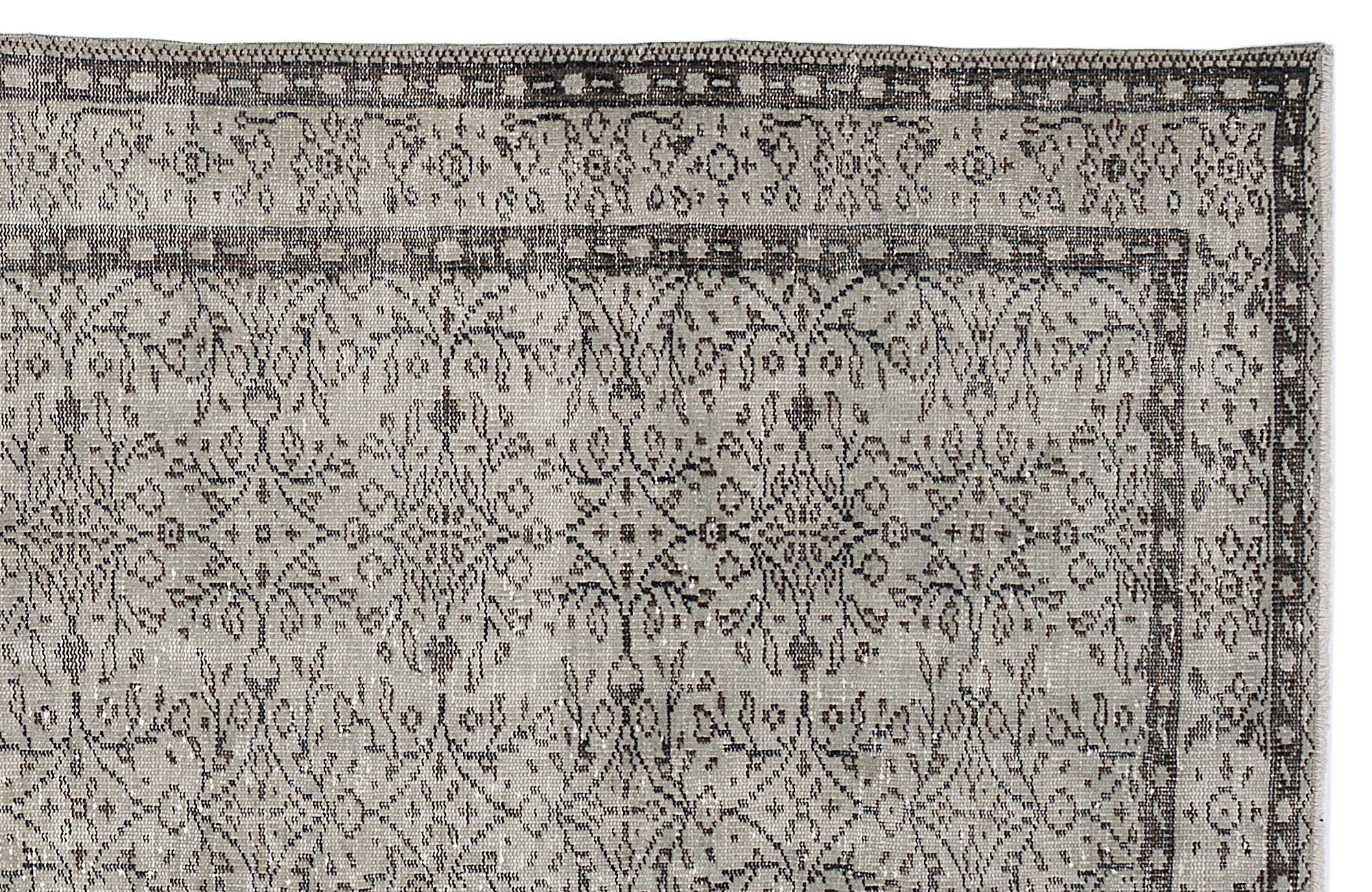 Atina 8702 Beige Vintage Wool Handmade Area Rug 5'5" x 9'0"