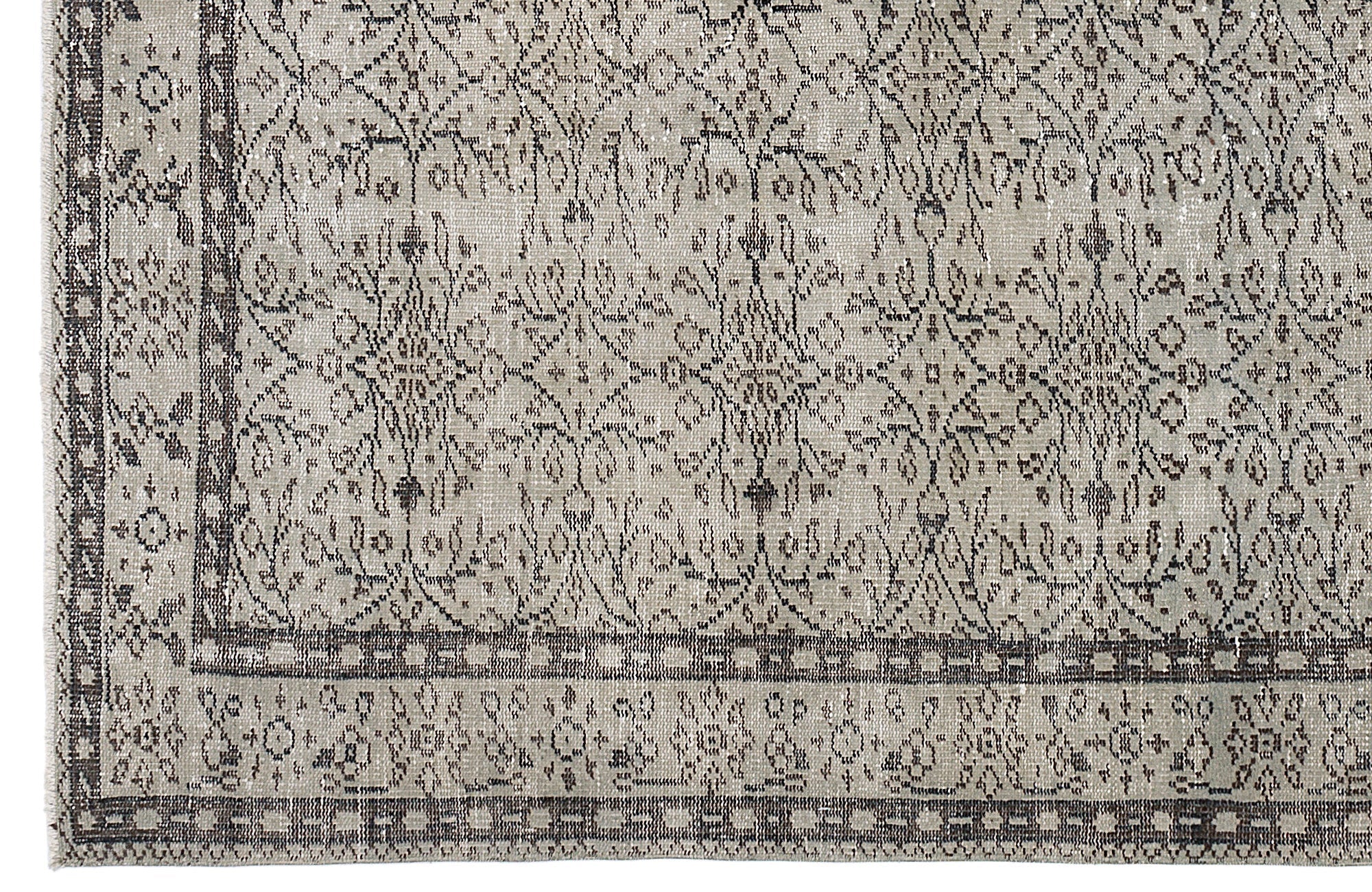 Atina 8702 Beige Vintage Wool Handmade Area Rug 5'5" x 9'0"