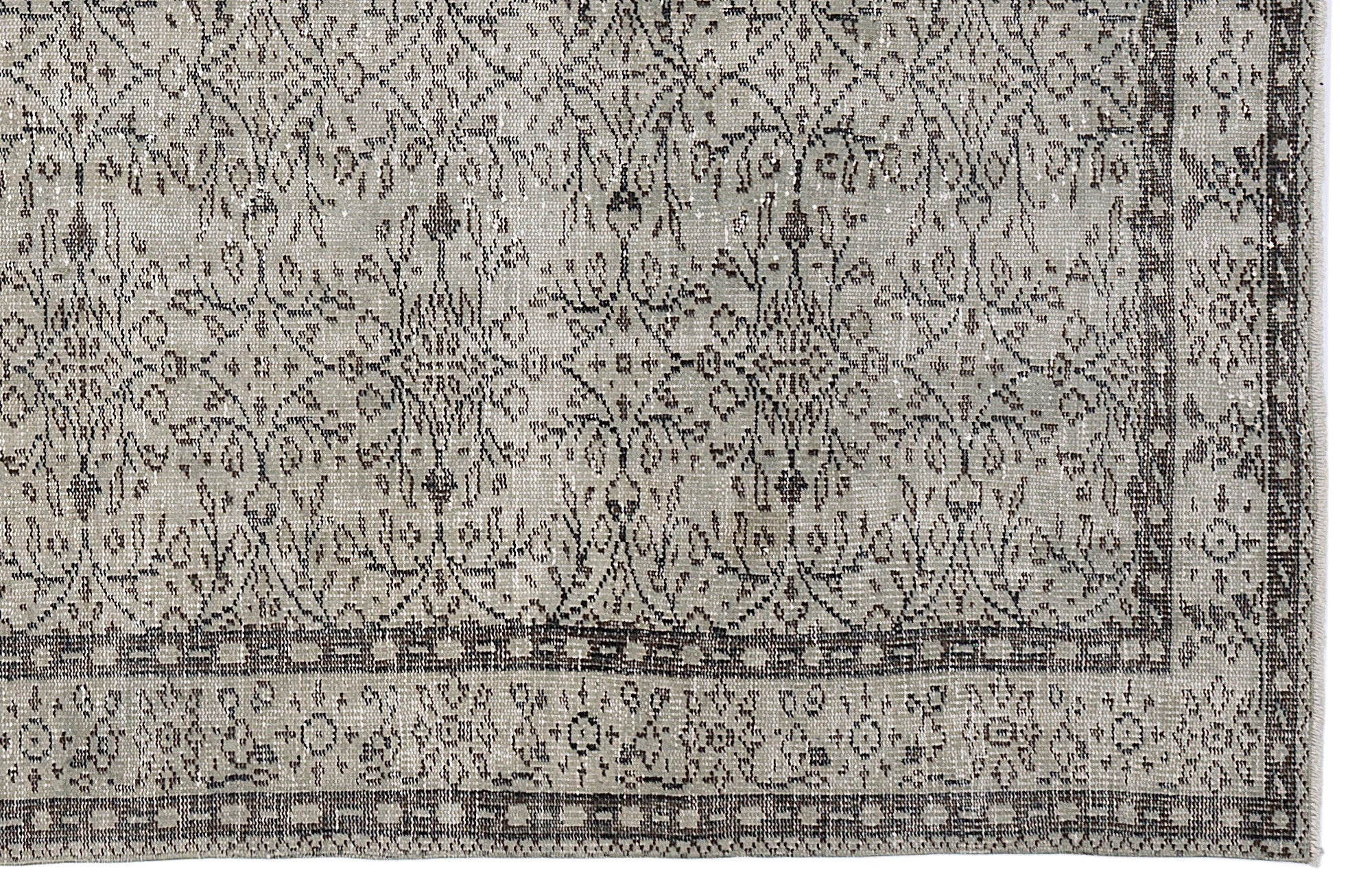 Atina 8702 Beige Vintage Wool Handmade Area Rug 5'5" x 9'0"