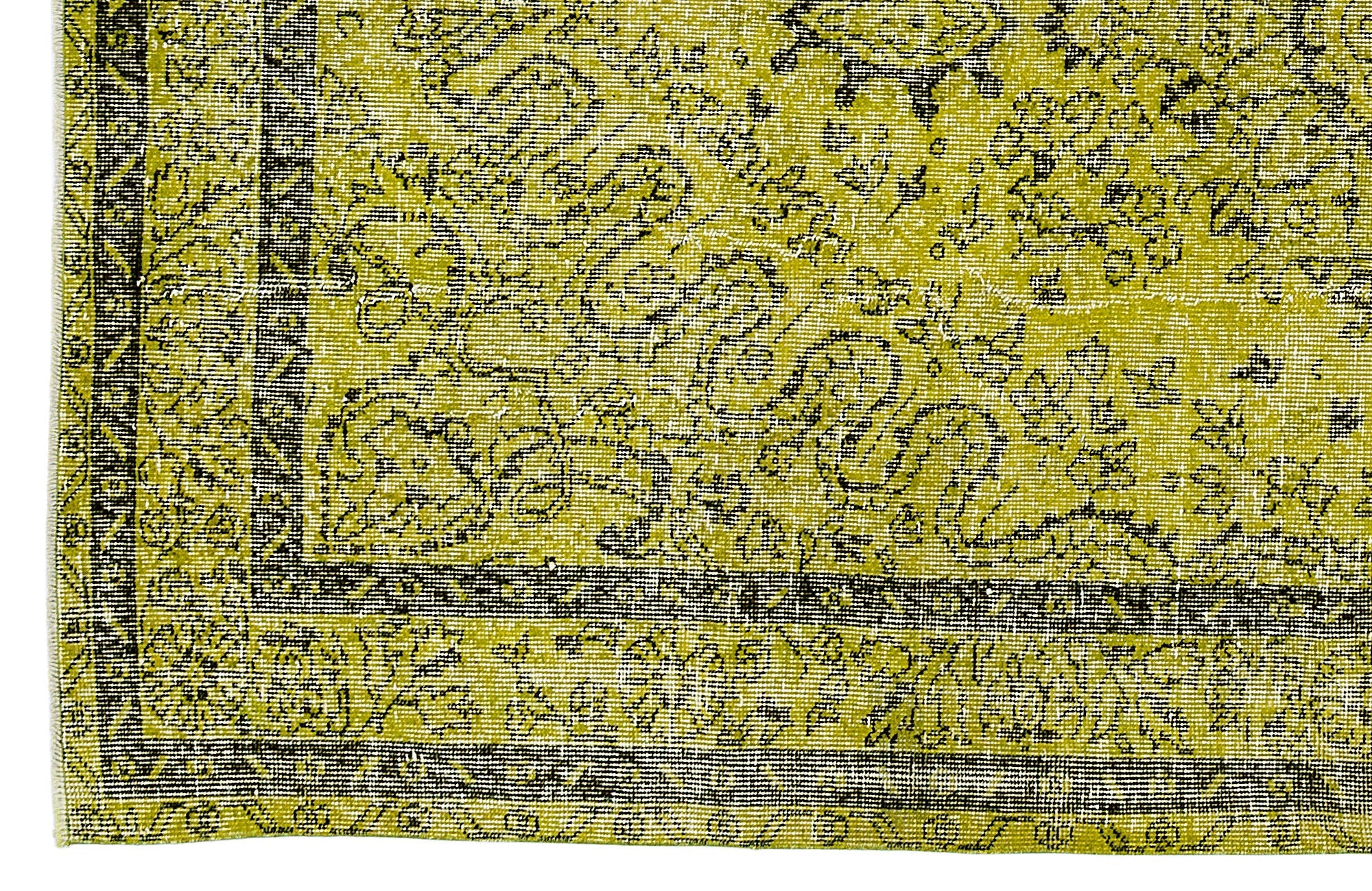 Atina Green Vintage Wool Handmade Area Rug 5'8" x 9'7"