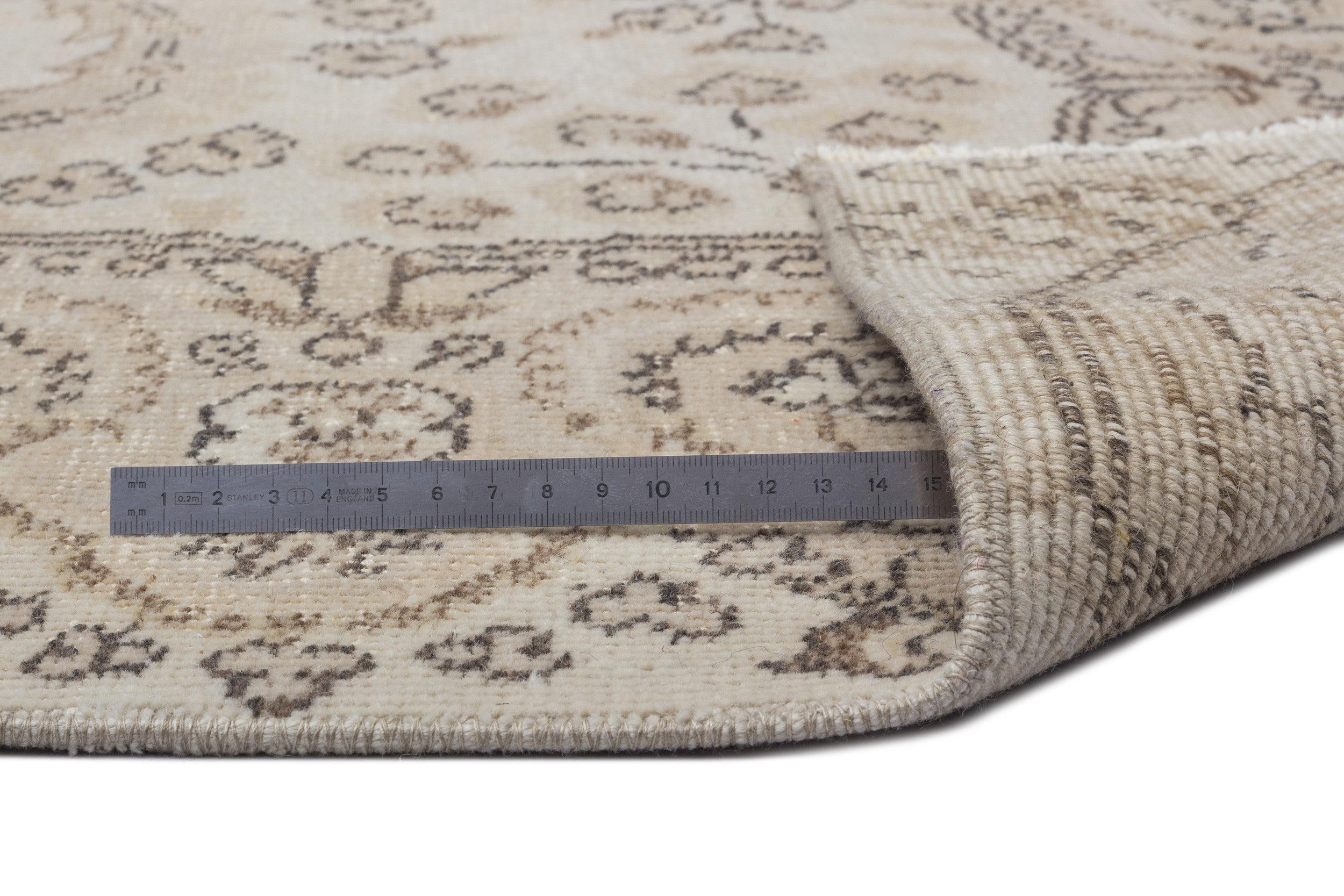 Atina 8715 Beige Vintage Wool Handmade Area Rug 5'7" x 9'7"