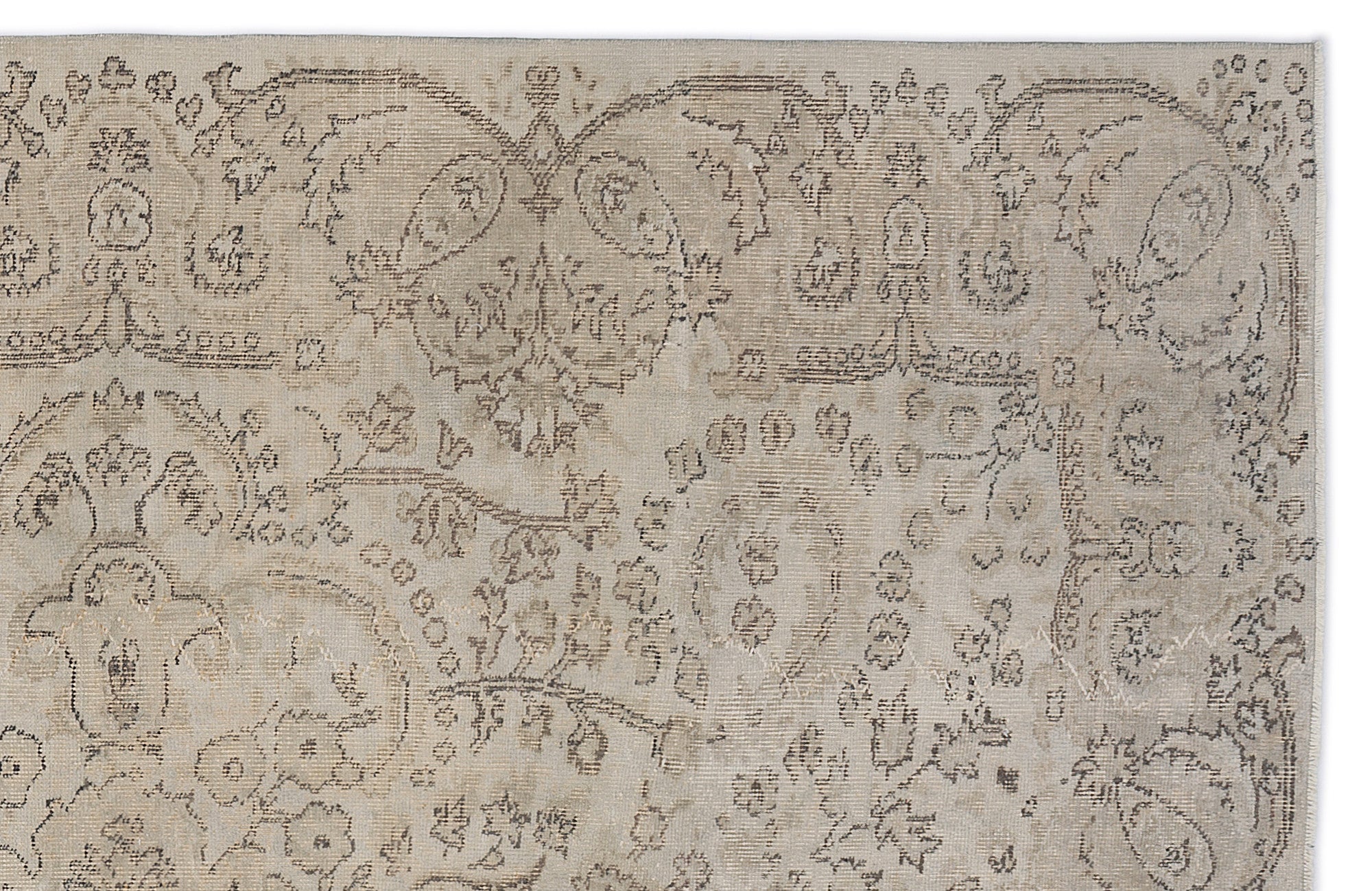 Atina 8715 Beige Vintage Wool Handmade Area Rug 5'7" x 9'7"