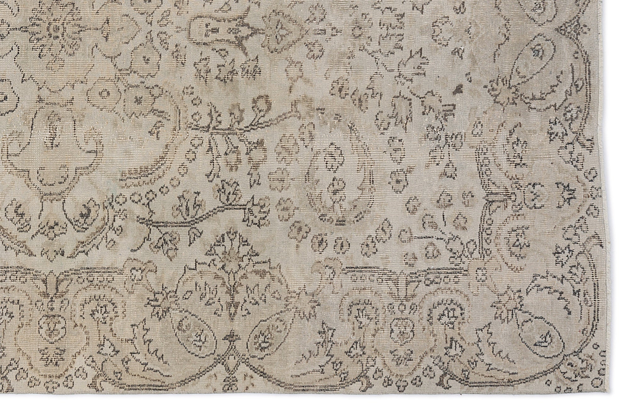 Atina 8715 Beige Vintage Wool Handmade Area Rug 5'7" x 9'7"