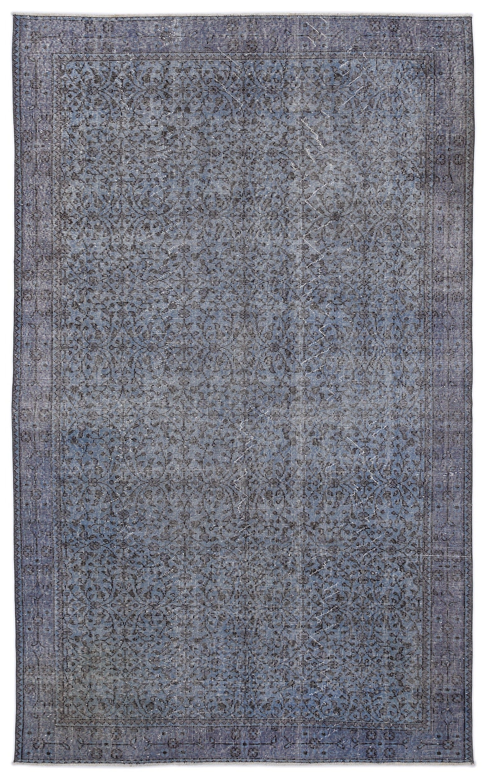 Atina Blue Vintage Wool Handmade Area Rug 5'7" x 9'0"