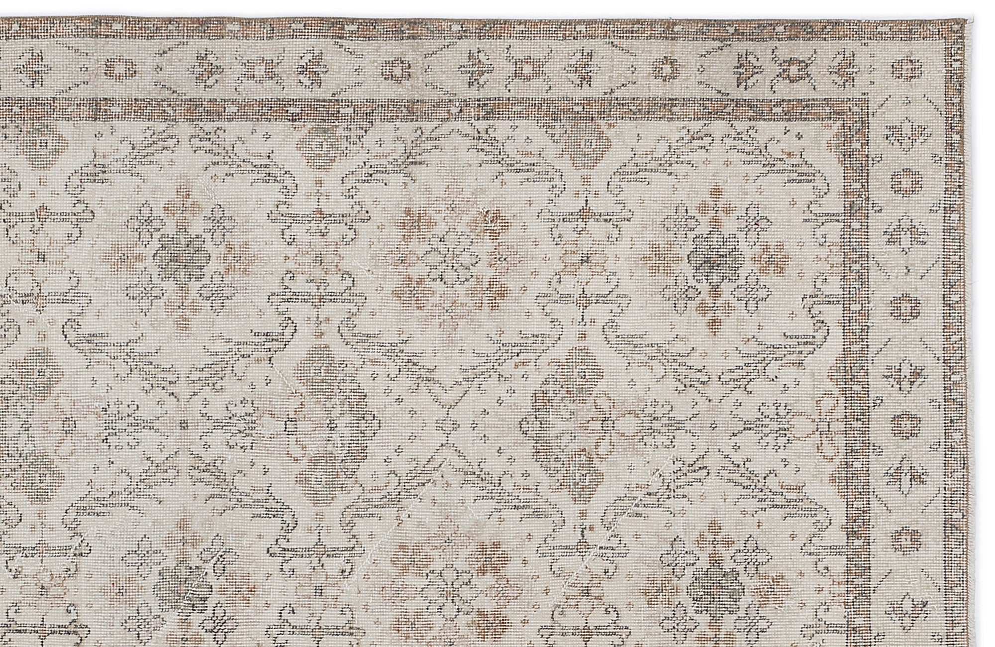 Atina 8740 Beige Vintage Wool Handmade Area Rug 3'10" x 6'9"
