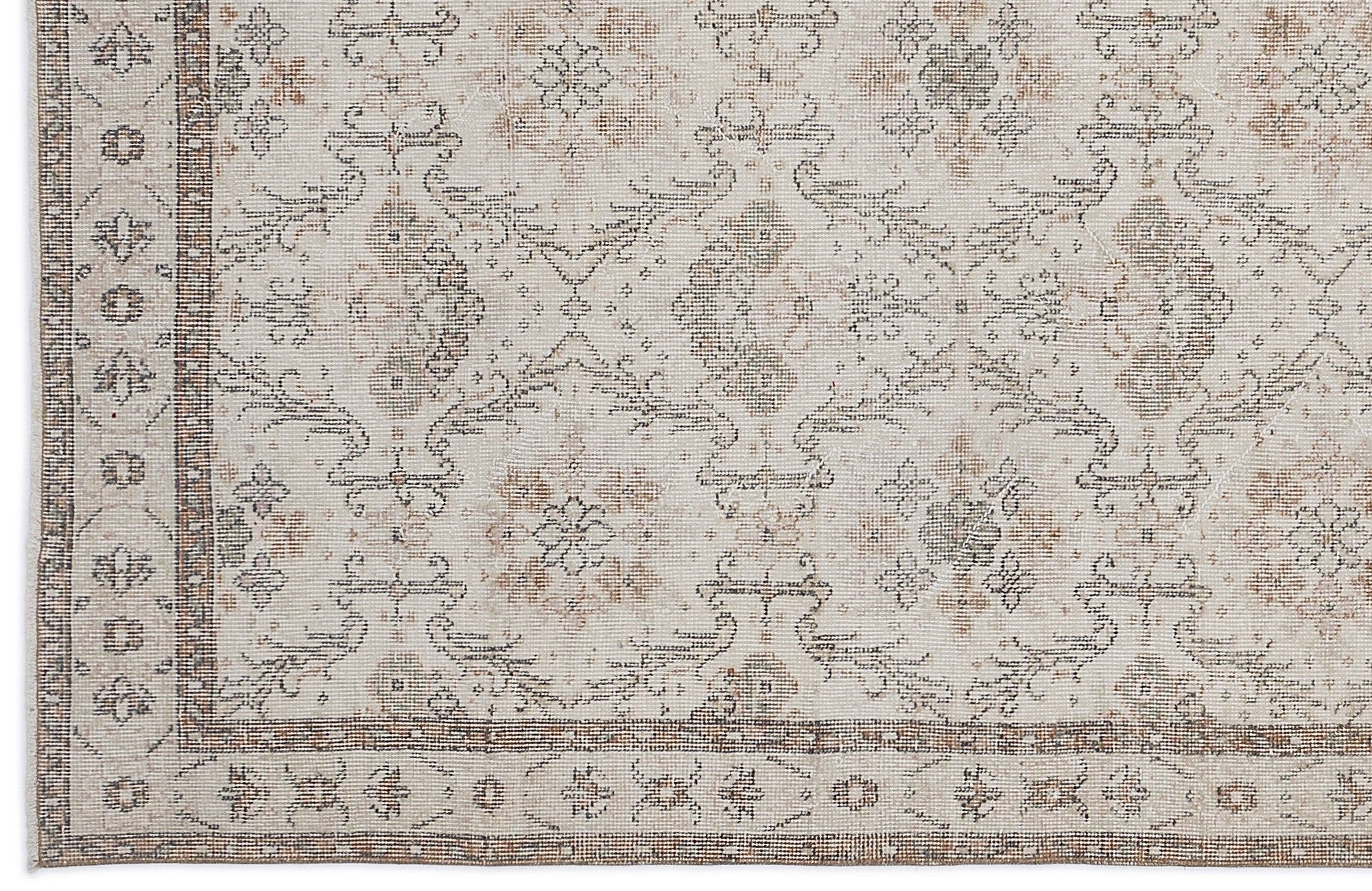 Atina 8740 Beige Vintage Wool Handmade Area Rug 3'10" x 6'9"