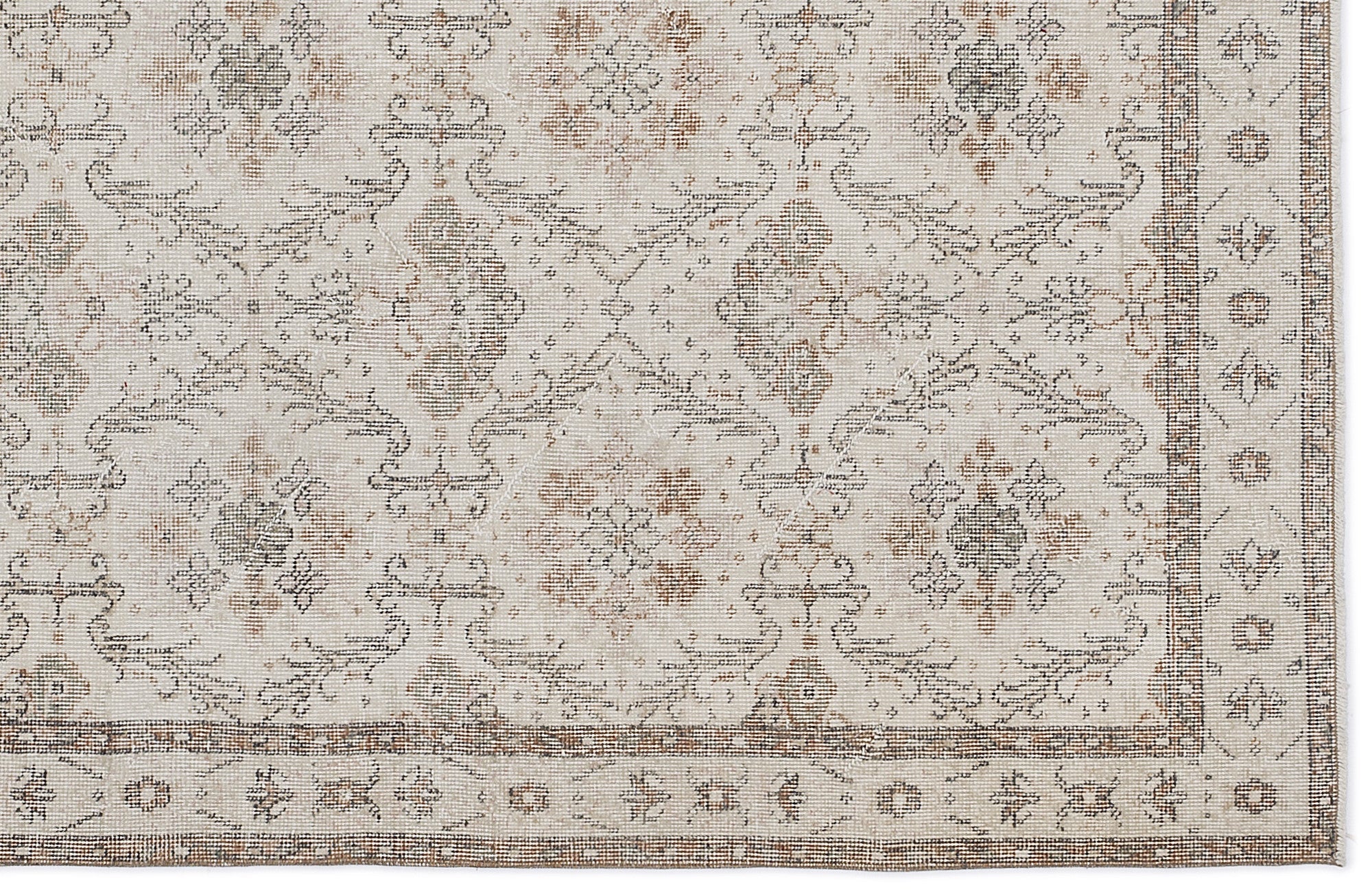 Atina 8740 Beige Vintage Wool Handmade Area Rug 3'10" x 6'9"