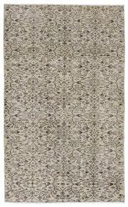 Atina Beige Vintage Wool Handmade Area Rug 5'5" x 8'11"