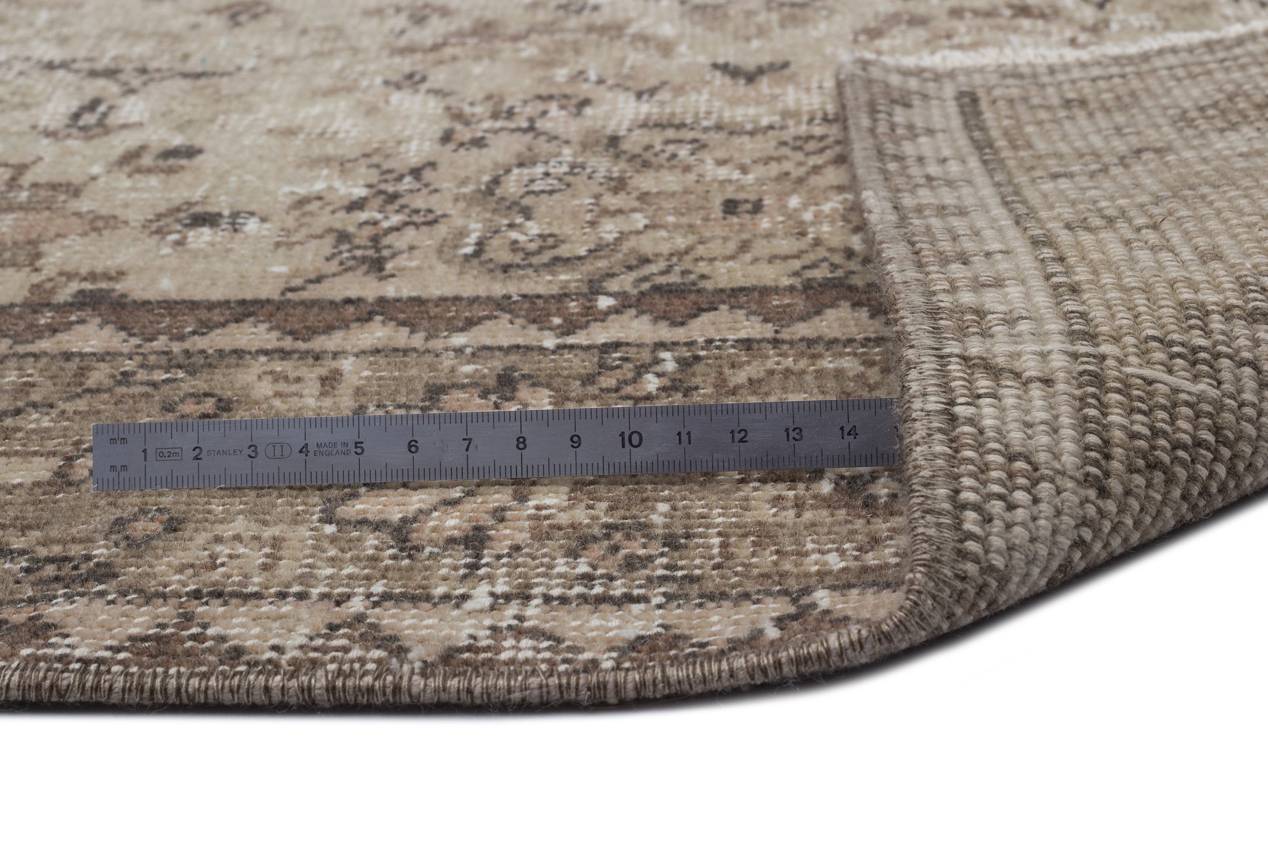 Atina 8775 Beige Vintage Wool Handmade Area Rug 5'7" x 9'5"