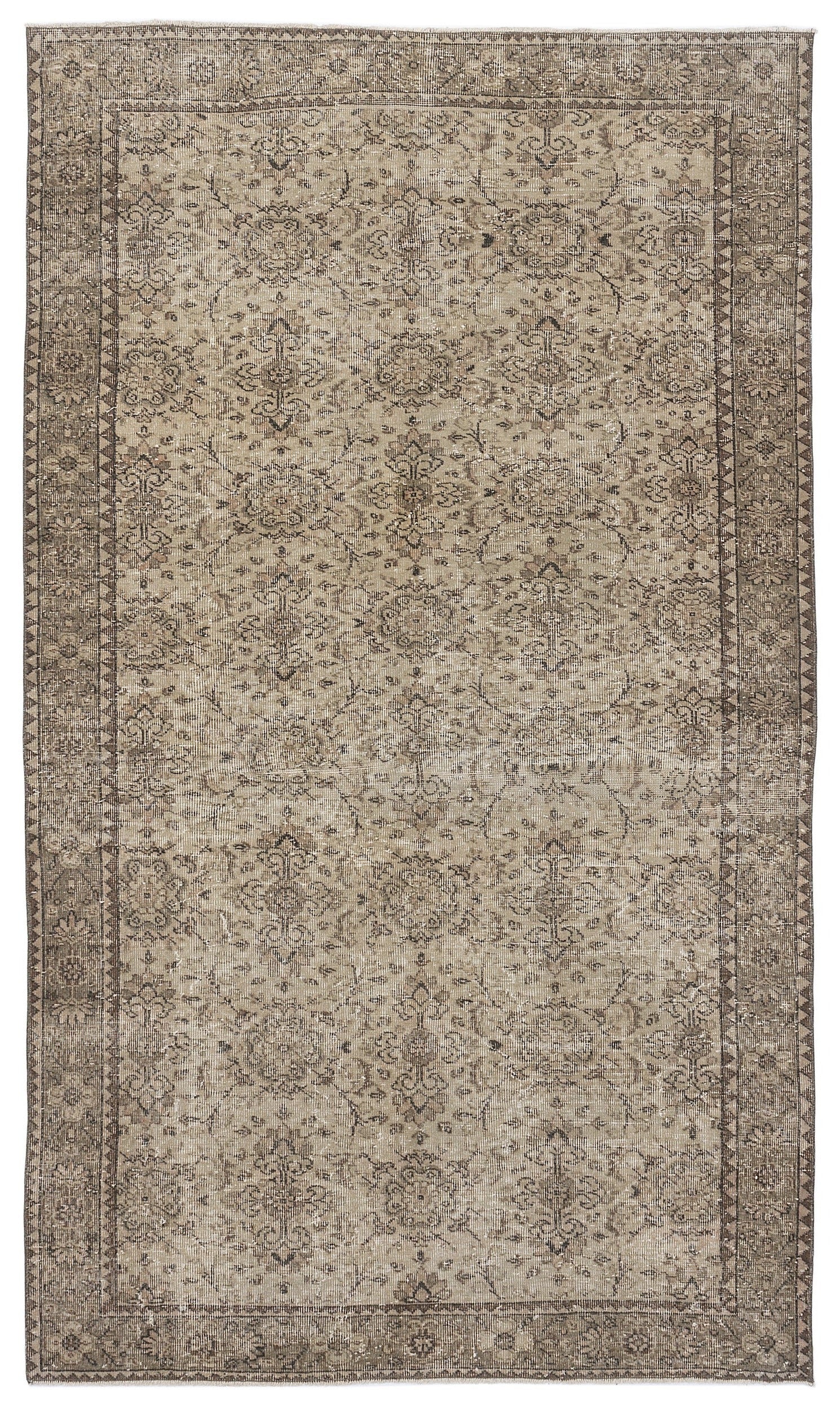 Atina 8775 Beige Vintage Wool Handmade Area Rug 5'7" x 9'5"